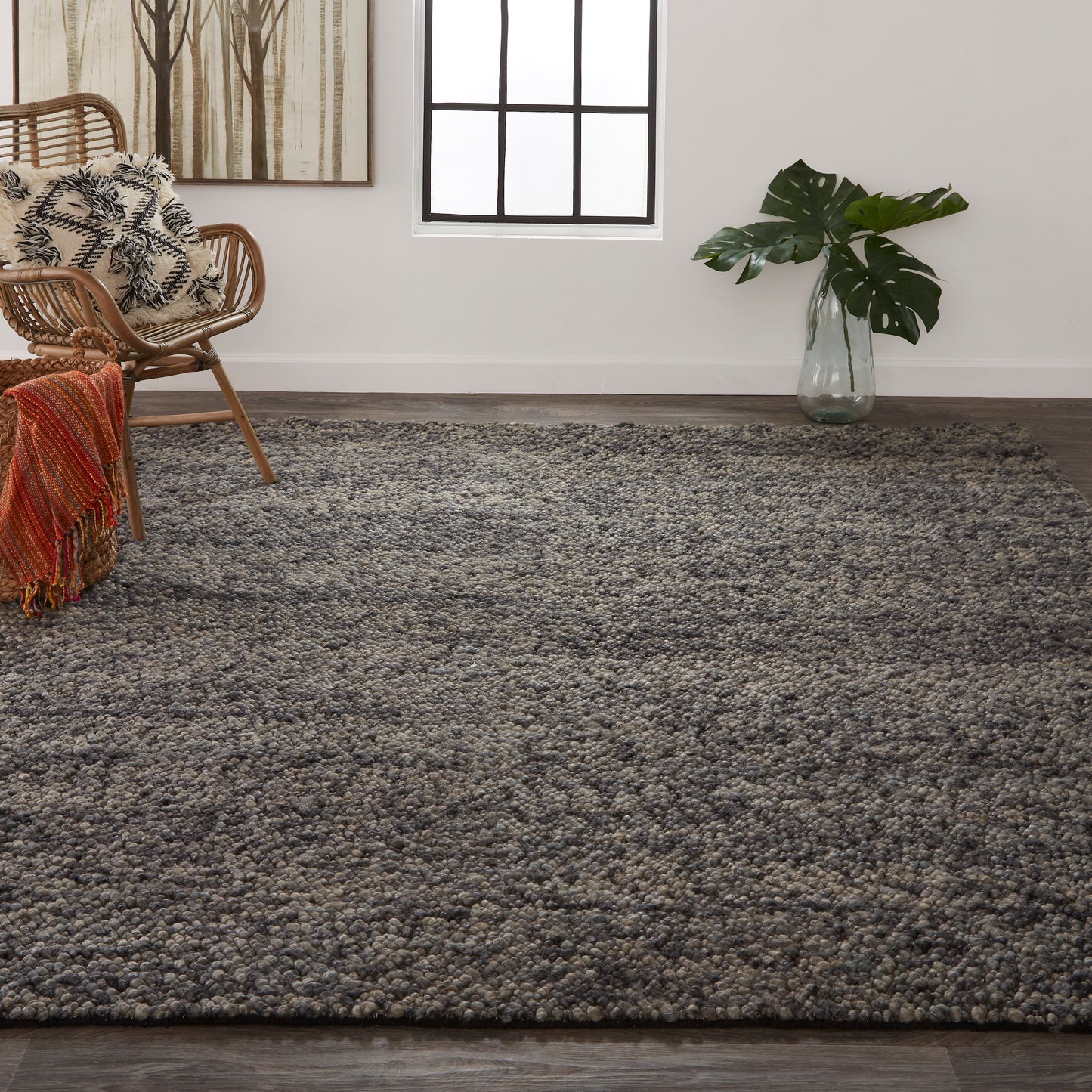 Berkeley Transitional/Casual Gray/Taupe/Black Area Rug