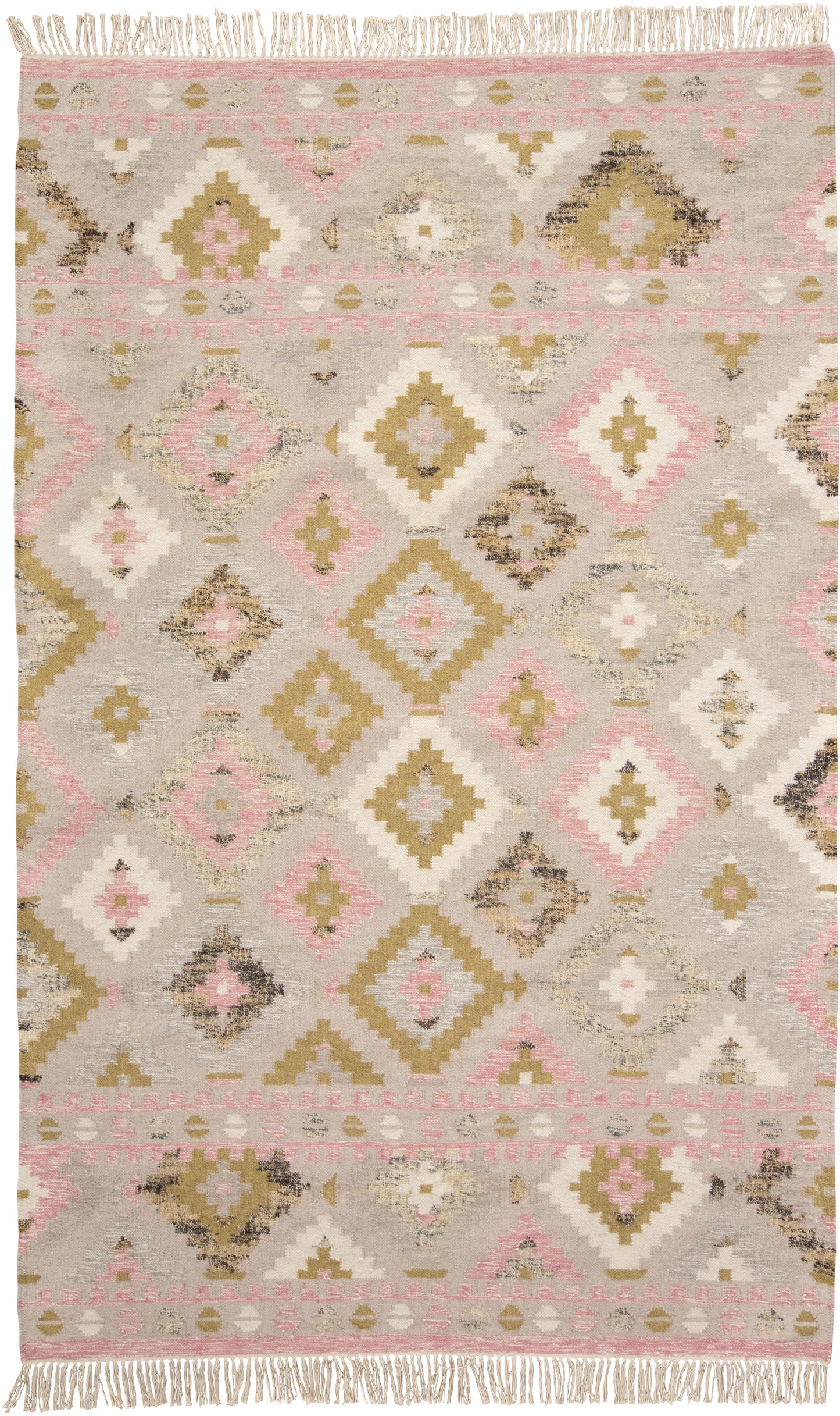 Savona III Transitional/Bohemian & Eclectic Diamond Pink/Gold/Taupe - Feizy Rug