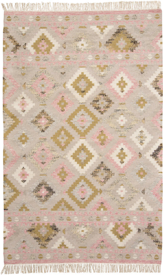 Savona III Transitional/Bohemian & Eclectic Diamond Pink/Gold/Taupe - Feizy Rug