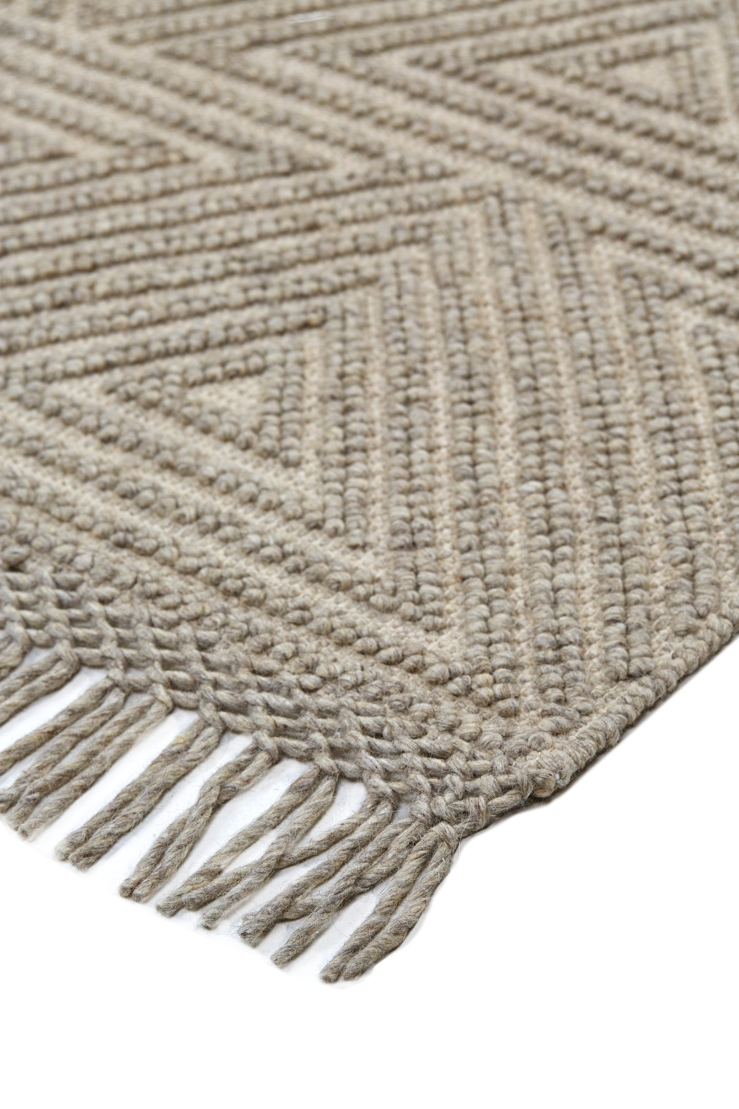 Phoenix Transitional/Farmhouse/Scandinavian Geometric/Solid Tan/Ivory - Feizy Rug