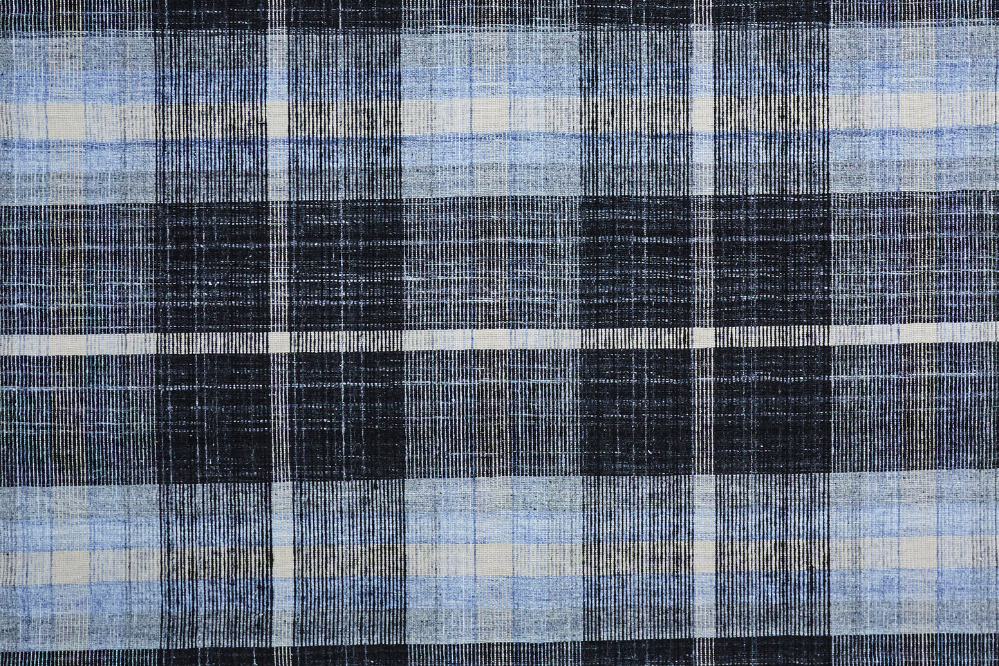 Crosby Transitional/Rustic Plaid Black/Blue/White - Feizy Rug