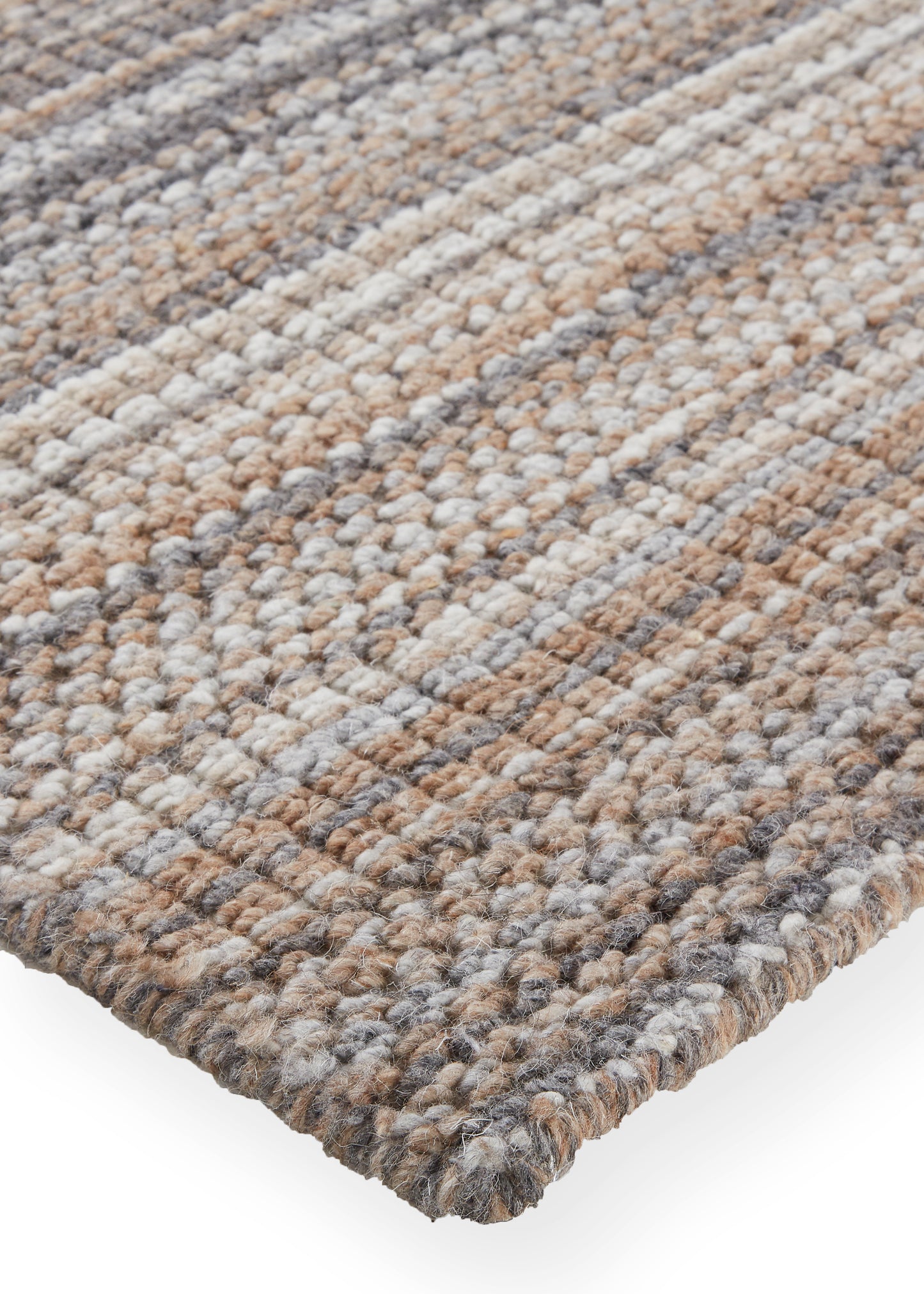 Keaton Transitional/Casual/Scandinavian Solid/Stripes Brown/Taupe - Feizy Rug
