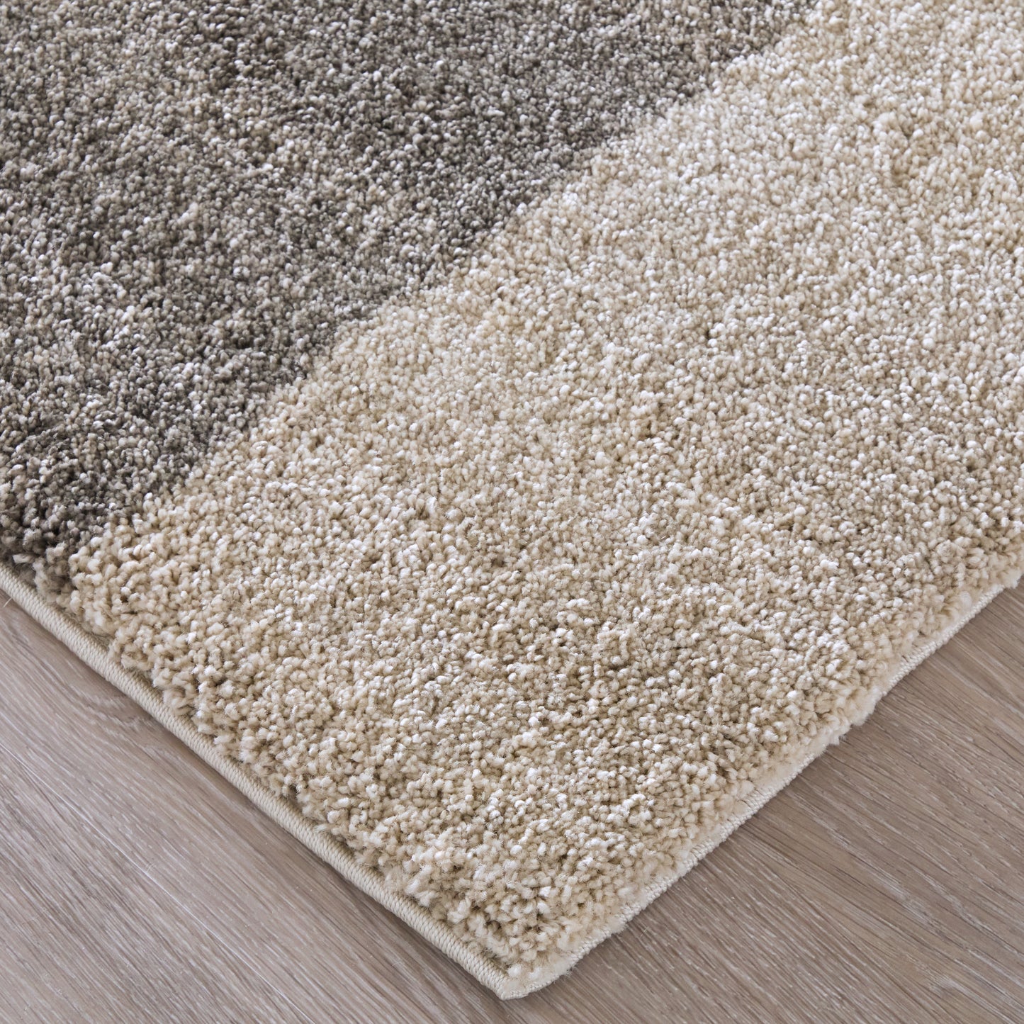 Richmond Modern/Bohemian & Eclectic/Global Abstract/Geometric/Stripes Ivory/Gray/Blue - Feizy Rug