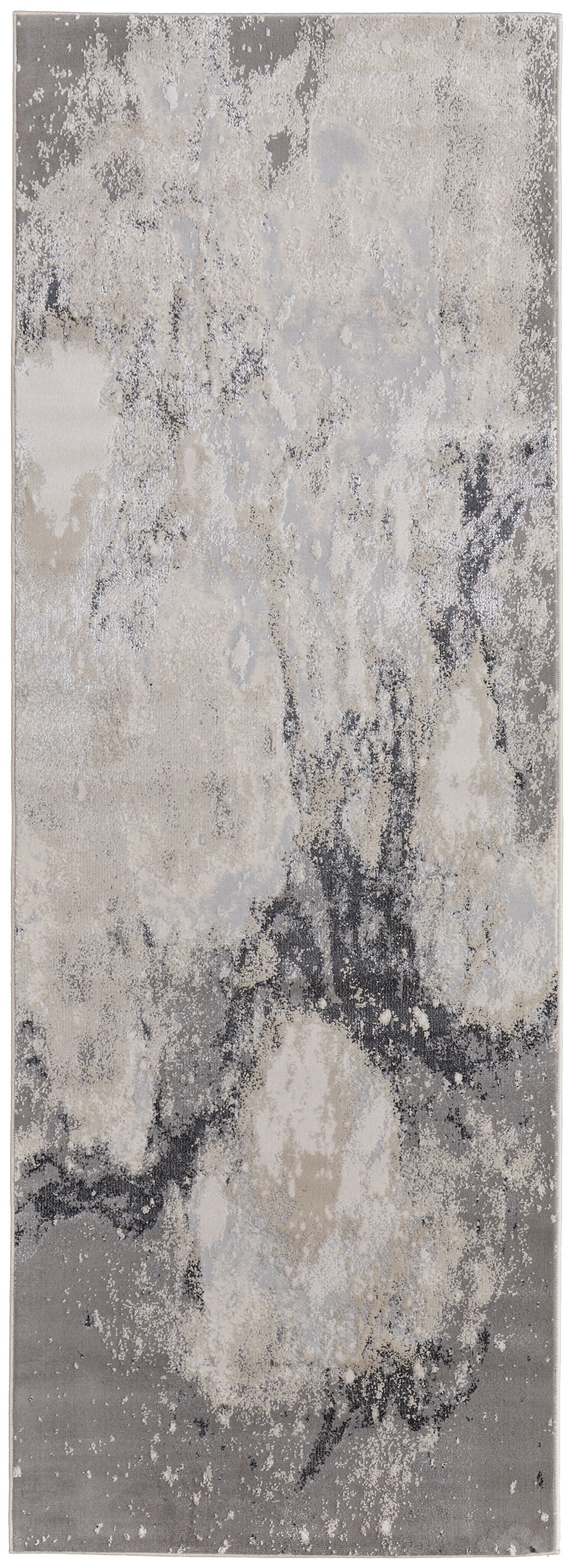 Astra Transitional/Industrial/Casual Abstract/Watercolor Gray/Ivory - Feizy Rug