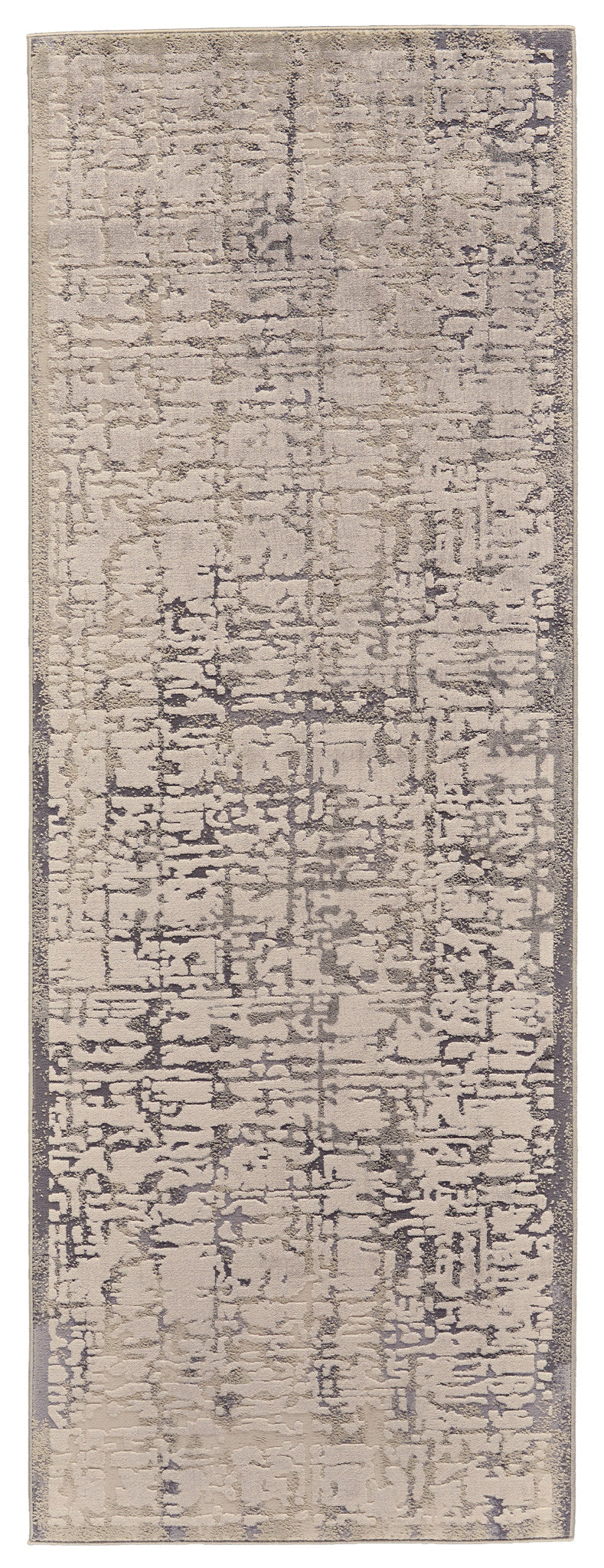 Prasad Modern/Casual Gray/Ivory Runner  Feizy Rugs Small Parcel,Feizy Rugs,Prasad,Gray/Ivory,2'10" x 7'10",Runner,Polypropylene/Polyester,Modern/Casual,Turkey