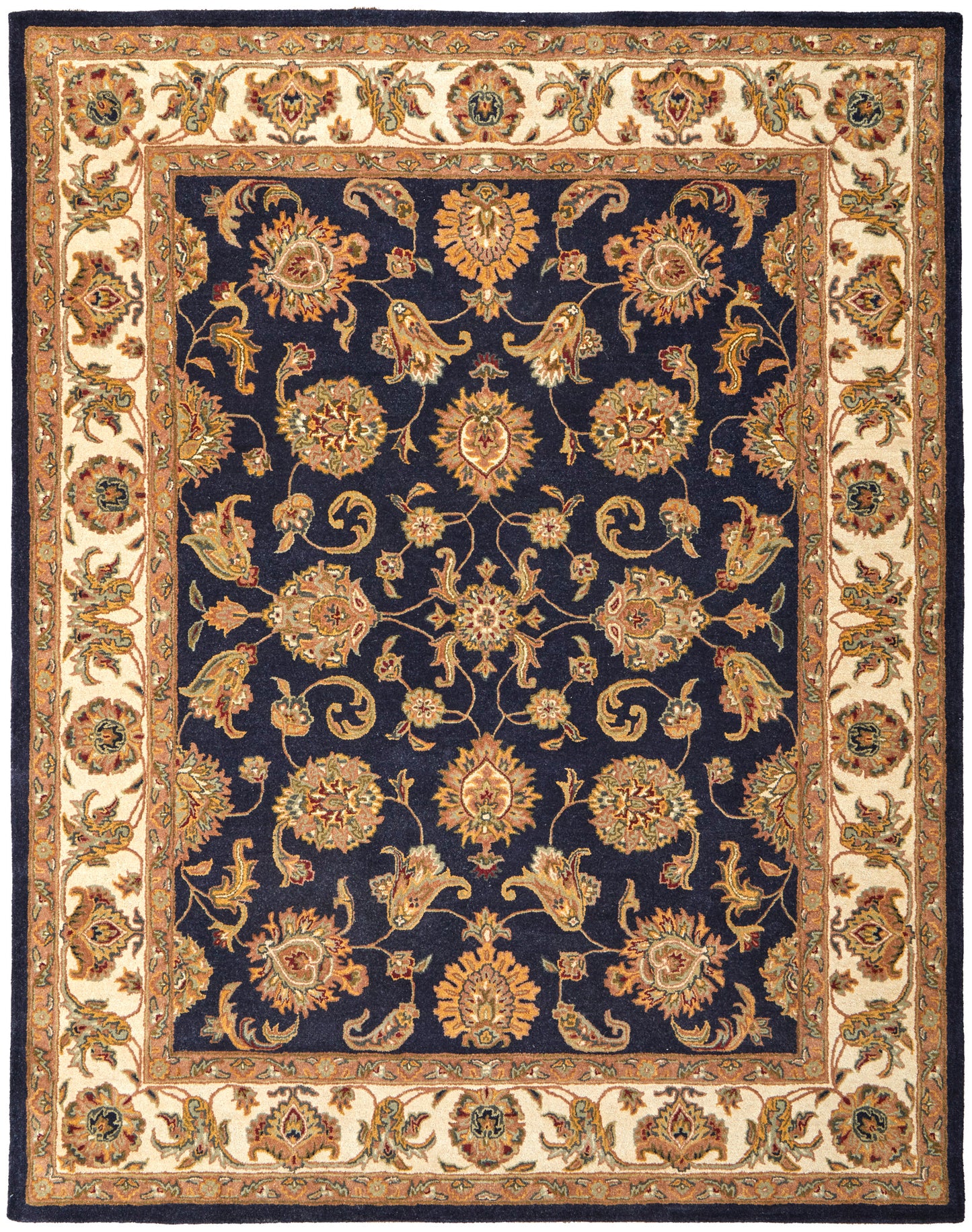 Wagner Traditional/Classic/Vintage Oriental/Persian/Bordered Blue/Tan/Gold - Feizy Rug
