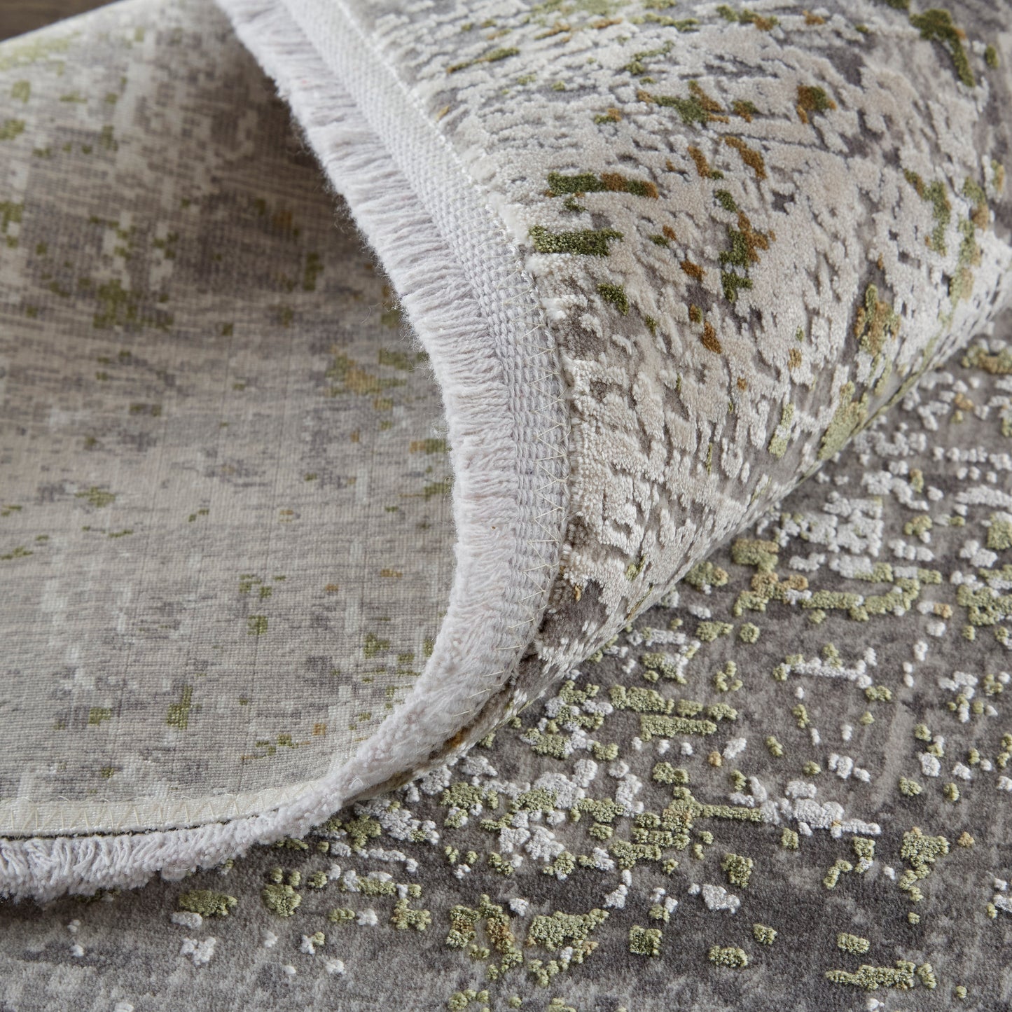 Cadiz Modern/Casual Green/Gray/Ivory Accent Rug