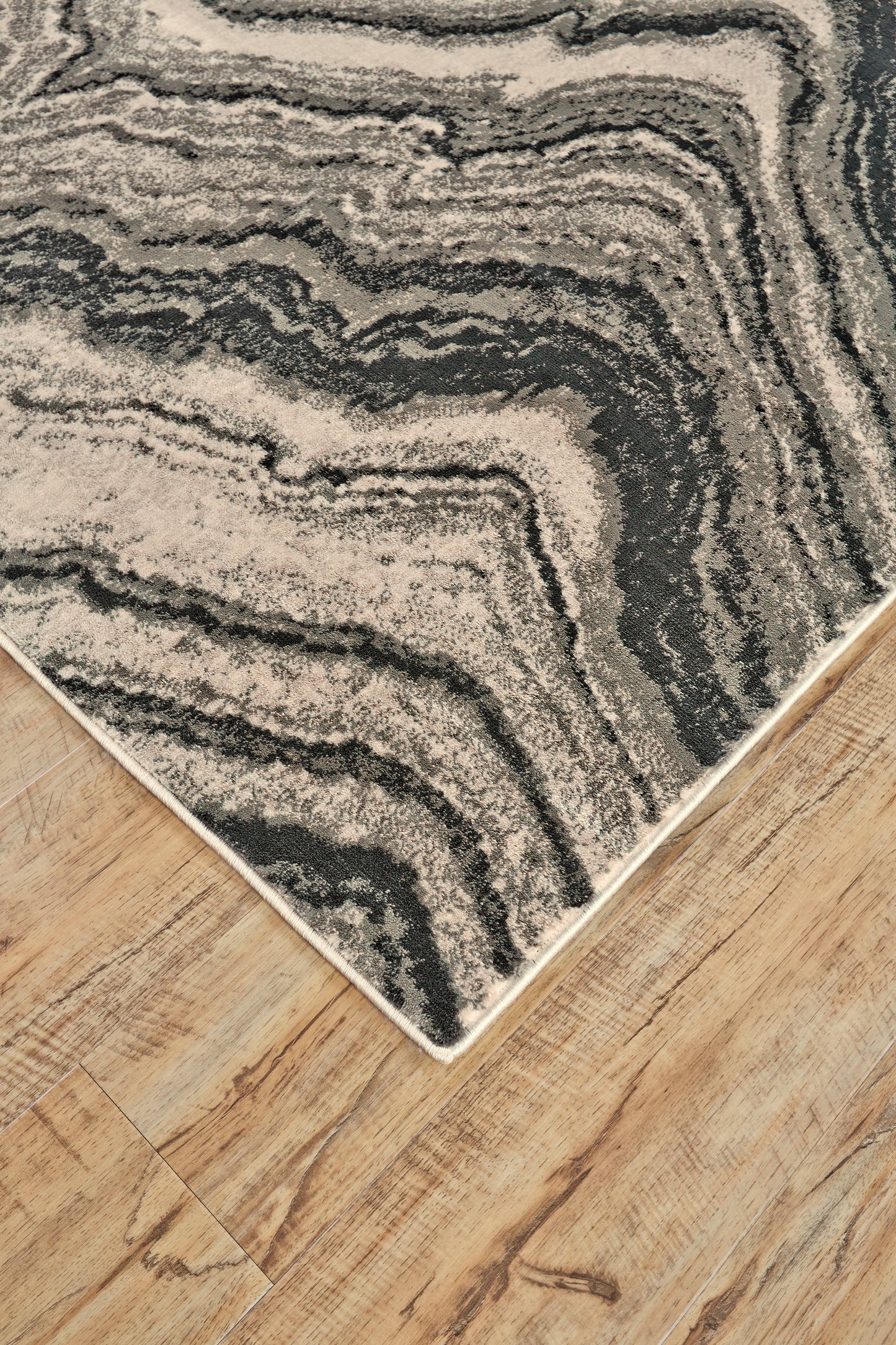 Katari Transitional/Casual Abstract/Geometric Gray/Ivory/Tan - Feizy Rug