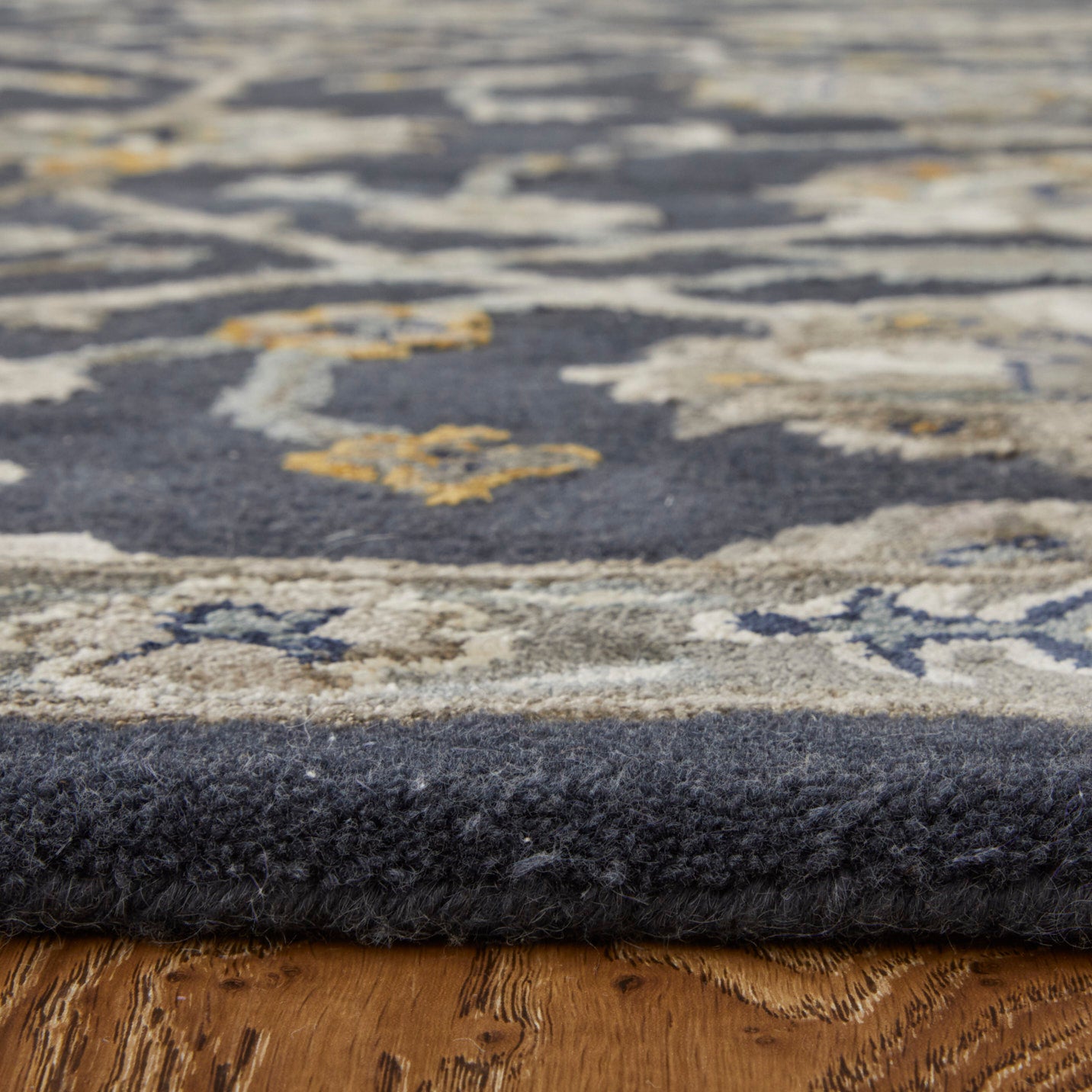 Prescott Traditional/Bohemian & Eclectic/French & Victorian Floral & Botanical/Scroll/Paisley Blue/Silver/Gray - Feizy Rug