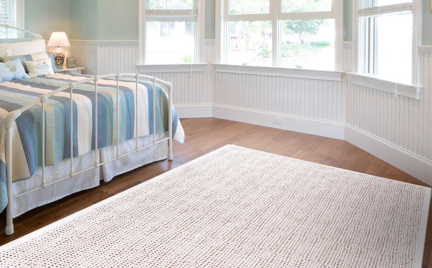Saphir Mira Modern/Casual Abstract/Solid Pink/White - Feizy Rug
