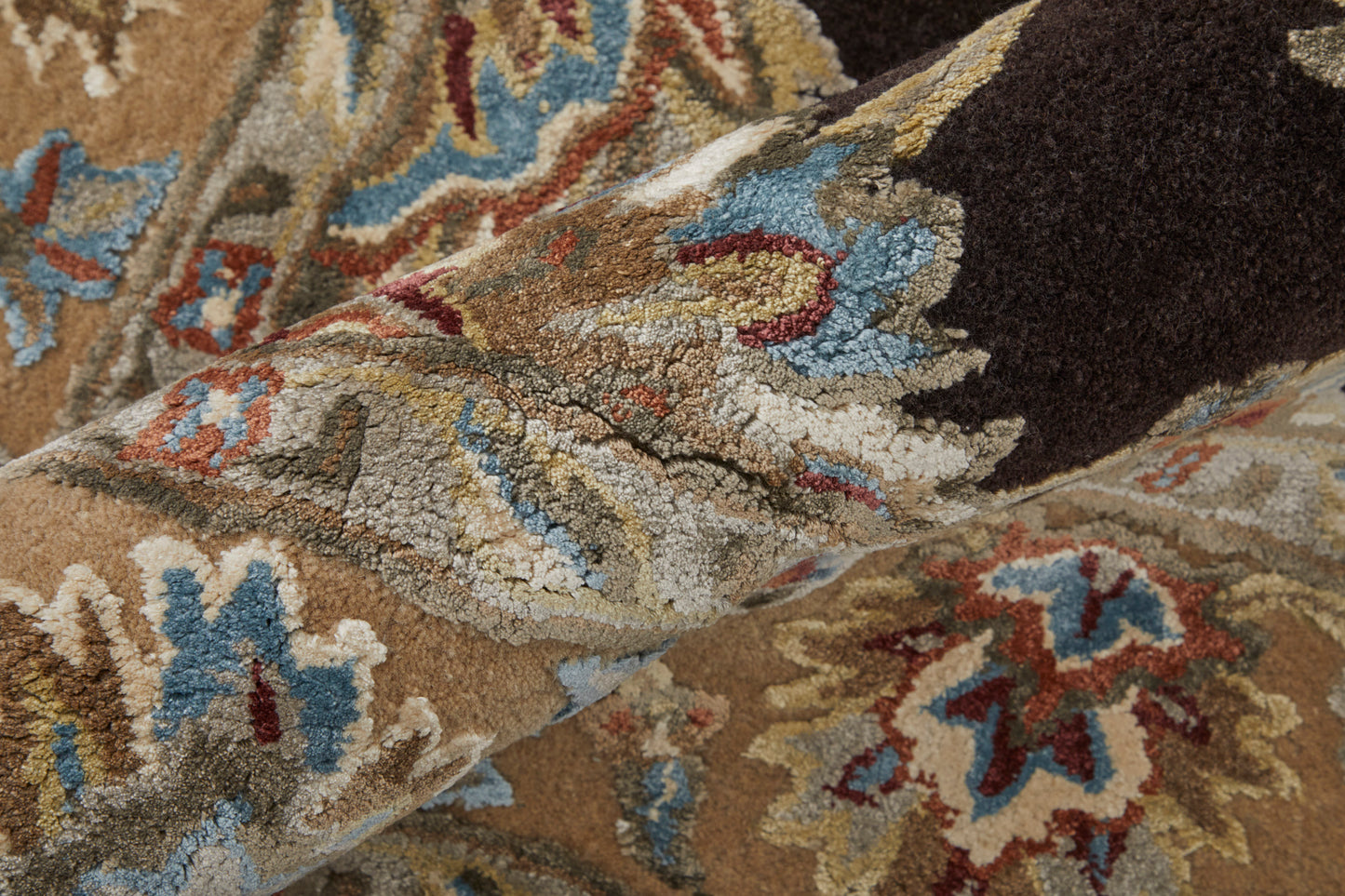 Prescott Traditional/Classic/French & Victorian Floral & Botanical/Oriental/Bordered Brown/Tan/Orange - Feizy Rug
