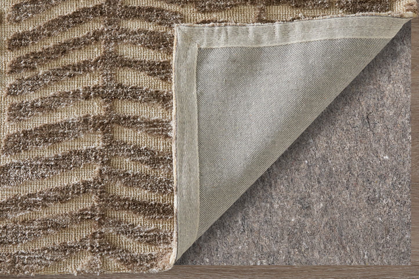 Colton Modern/Bohemian & Eclectic Animal Print/Chevron Taupe/Tan - Feizy Rug