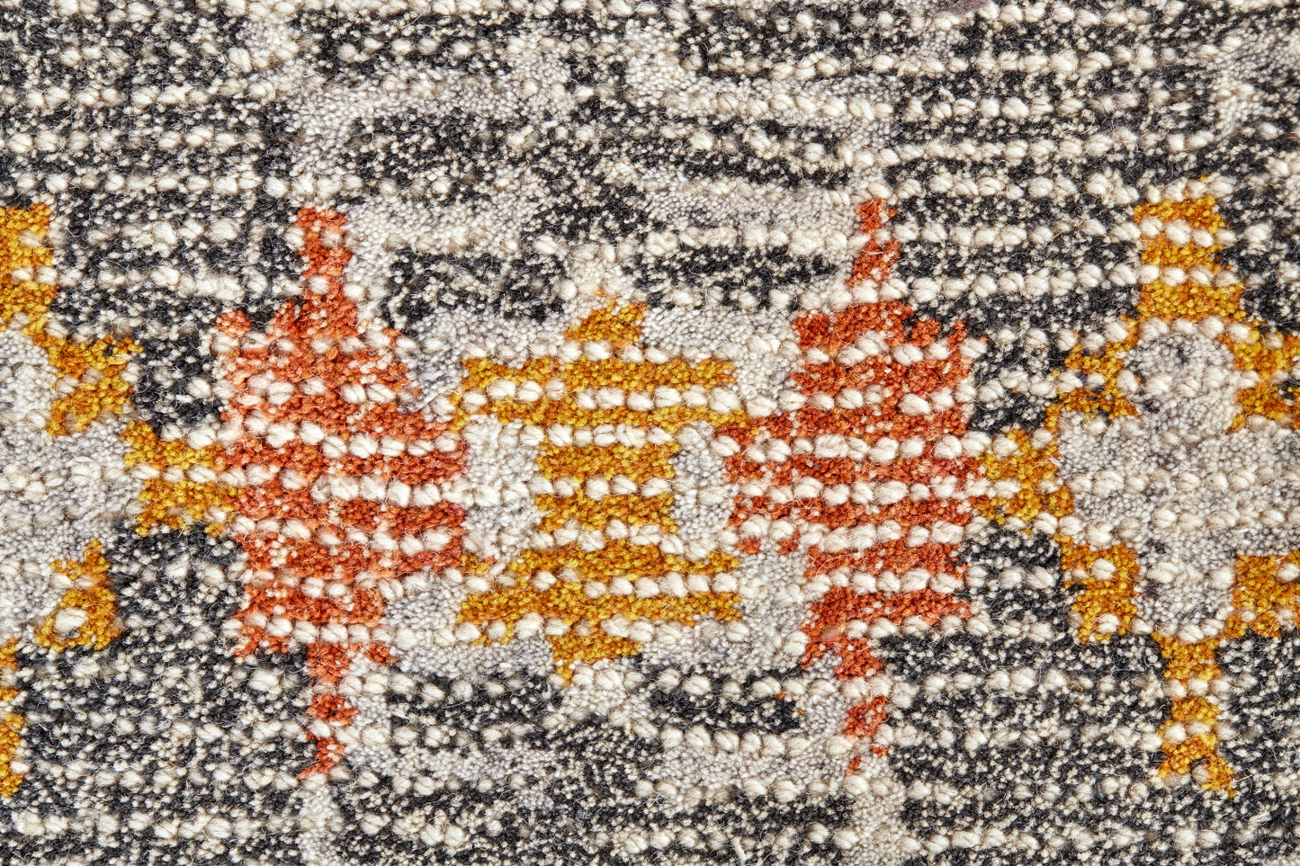 Arazad Transitional/Global/Bohemian & Eclectic Geometric/Moroccan/Diamond Gray/Ivory/Orange - Feizy Rug