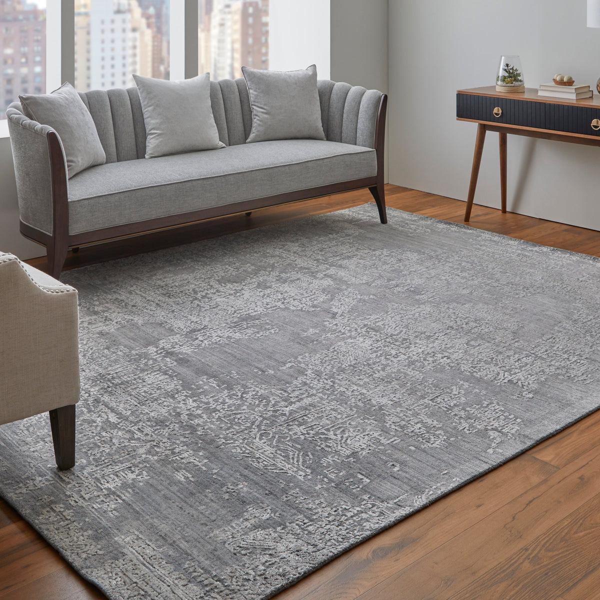 Eastfield Modern/Casual Abstract/Distressed Gray 6989 - Feizy Rug