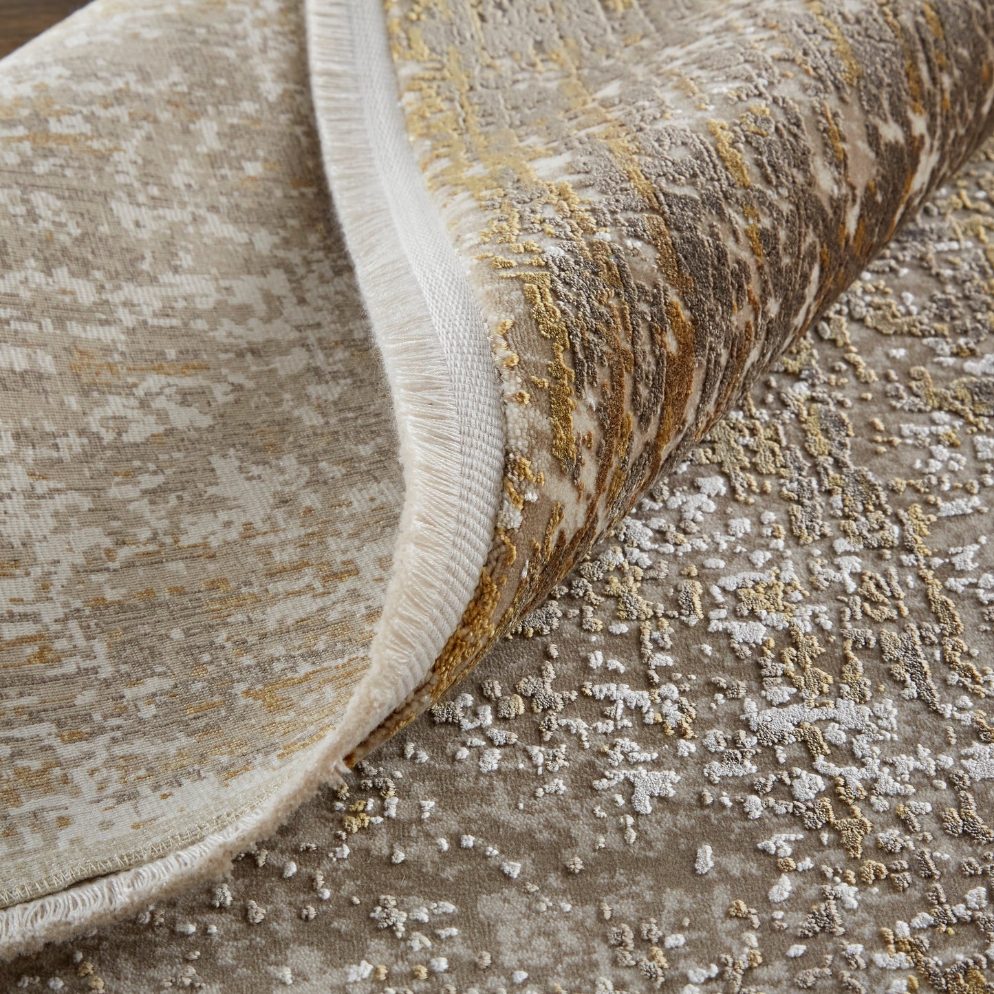 Cadiz Modern/Casual Taupe/Ivory/Gold Runner  Feizy Rugs Small Parcel,Feizy Rugs,Cadiz,Taupe/Ivory/Gold,3'1" x 10',Runner,Viscose/Acrylic,Modern/Casual,Turkey