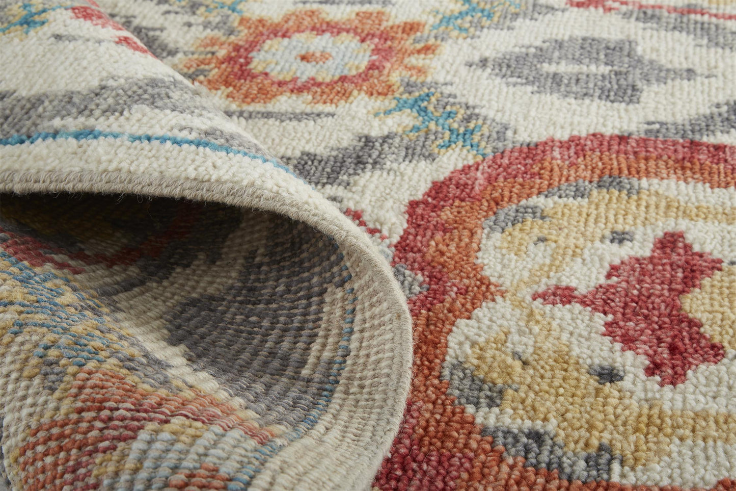Beall Traditional/Bohemian & Eclectic Oriental/Ikat/Diamond Orange/Gray - Feizy Rug