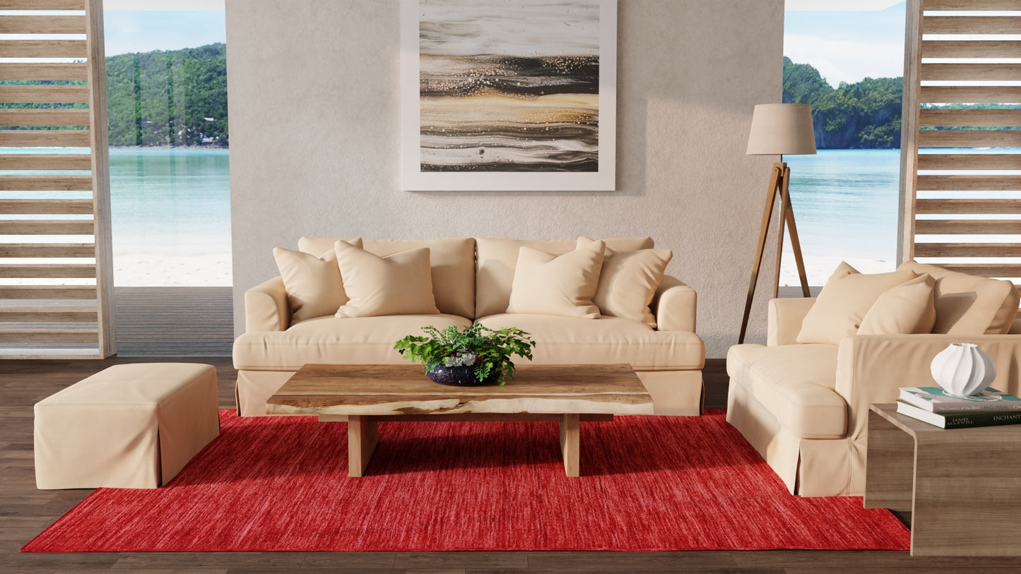 Luna Modern/Casual Red Area Rug