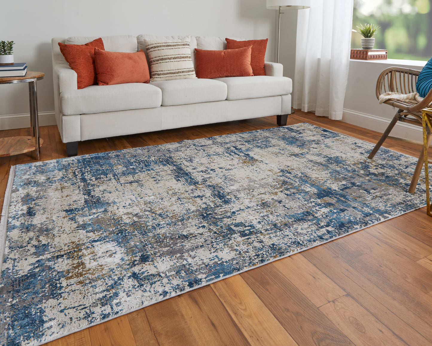 Cadiz Modern/Industrial/Luxury & Glam Ivory/Tan/Blue Runner  Feizy Rugs Small Parcel,Feizy Rugs,Cadiz,Ivory/Tan/Blue,3'1" x 10',Runner,Viscose/Acrylic,Modern/Industrial/Luxury & Glam,Turkey