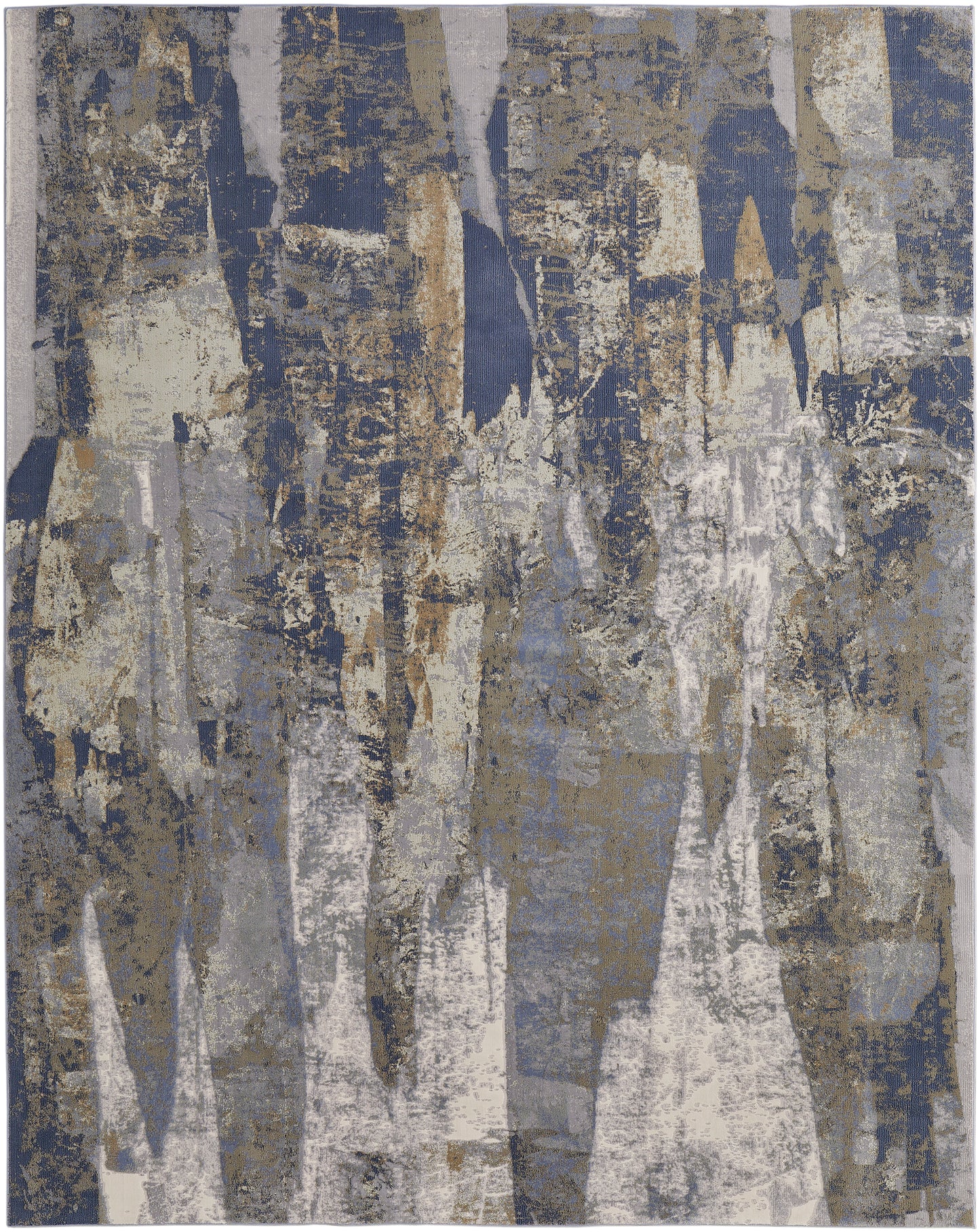 Clio Modern/Casual/Luxury & Glam Abstract/Distressed Blue/Gray/Tan - Feizy Rug