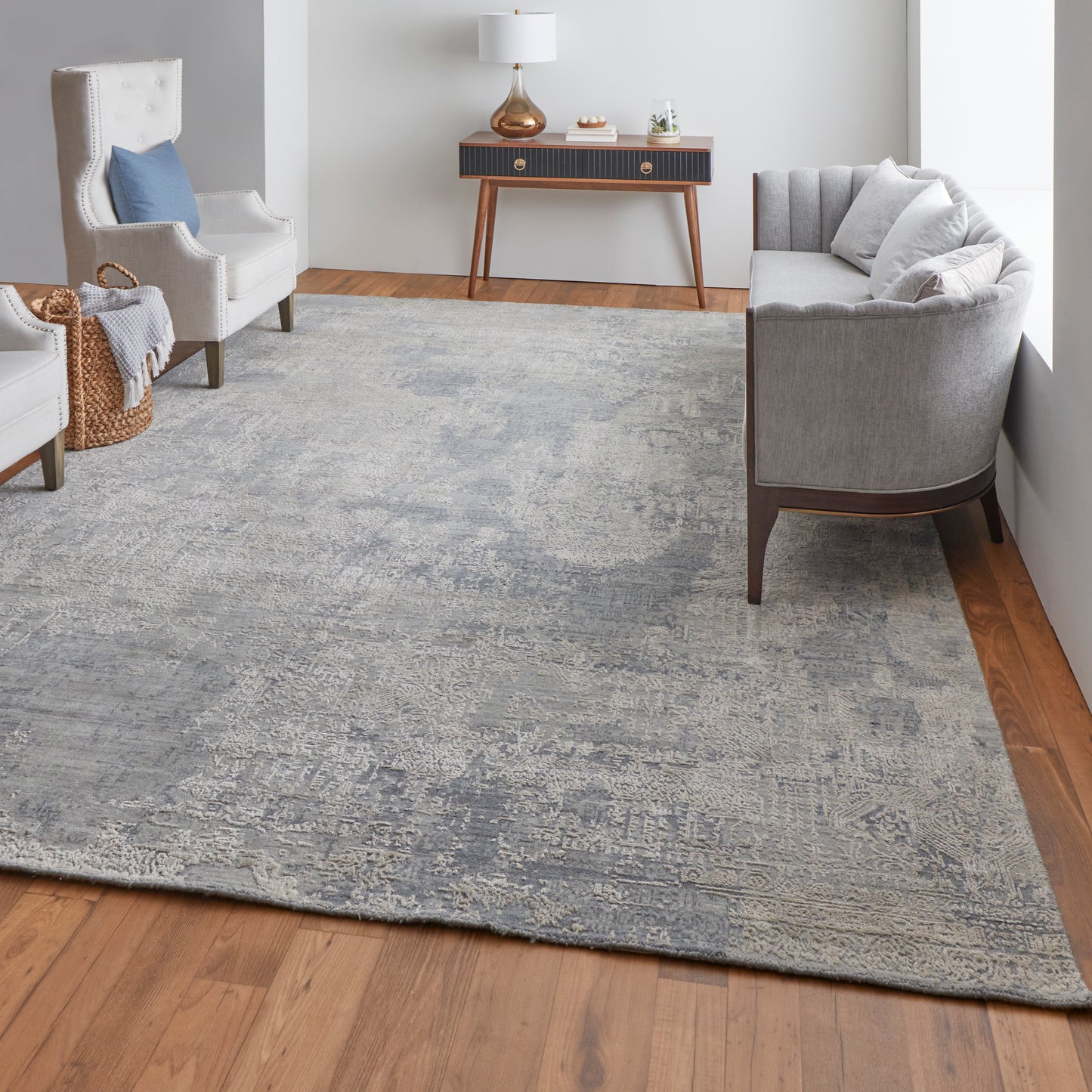 Eastfield Modern/Casual Abstract/Distressed Silver/Gray - Feizy Rug