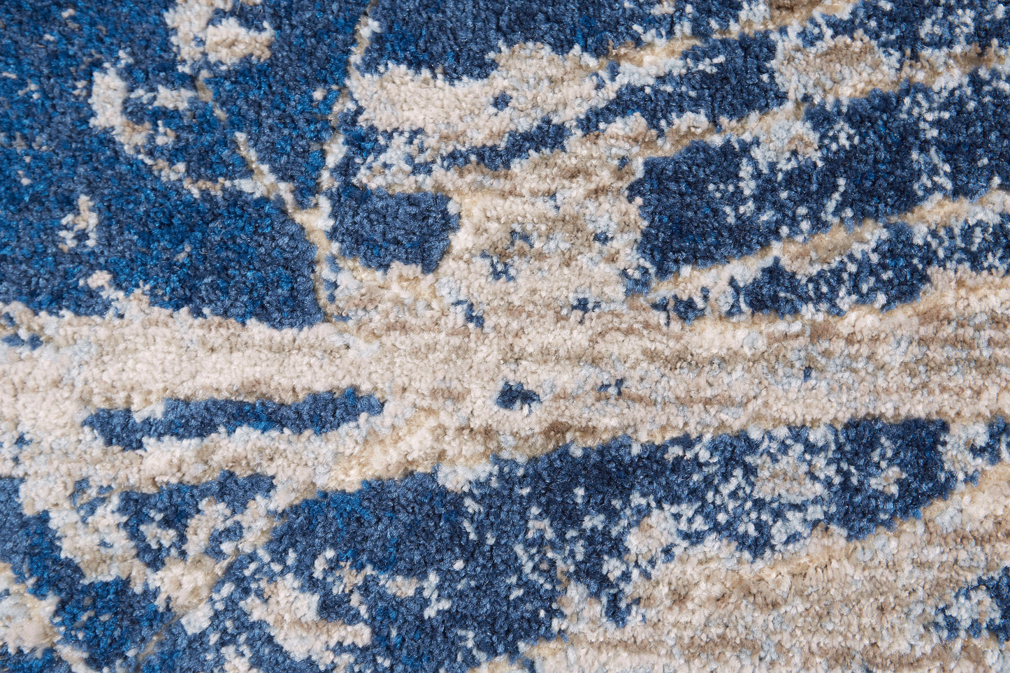 Milton Modern/Casual Abstract/Floral & Botanical/Distressed Blue/Black/Gray - Feizy Rug