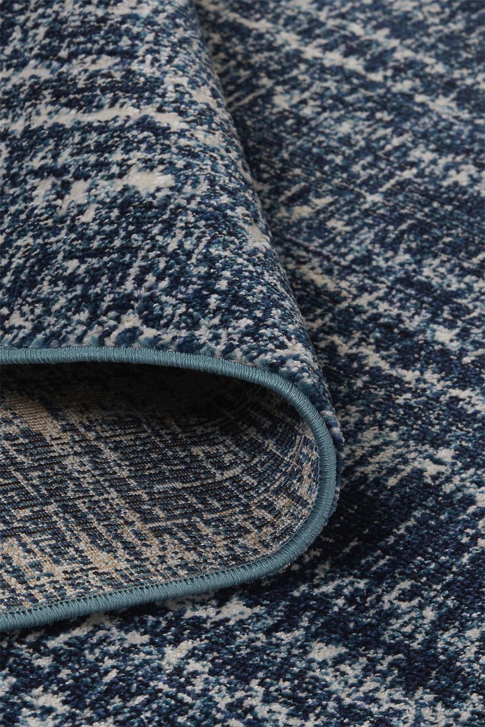 Remmy Transitional/Casual/Farmhouse Solid/Stripes Blue/Ivory - Feizy Rug