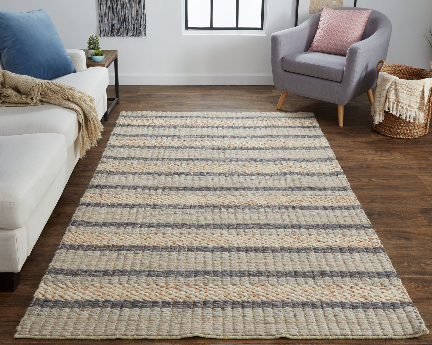 Berkeley Transitional/Casual/Nautical & Coastal Ivory/Tan/Gray Accent Rug