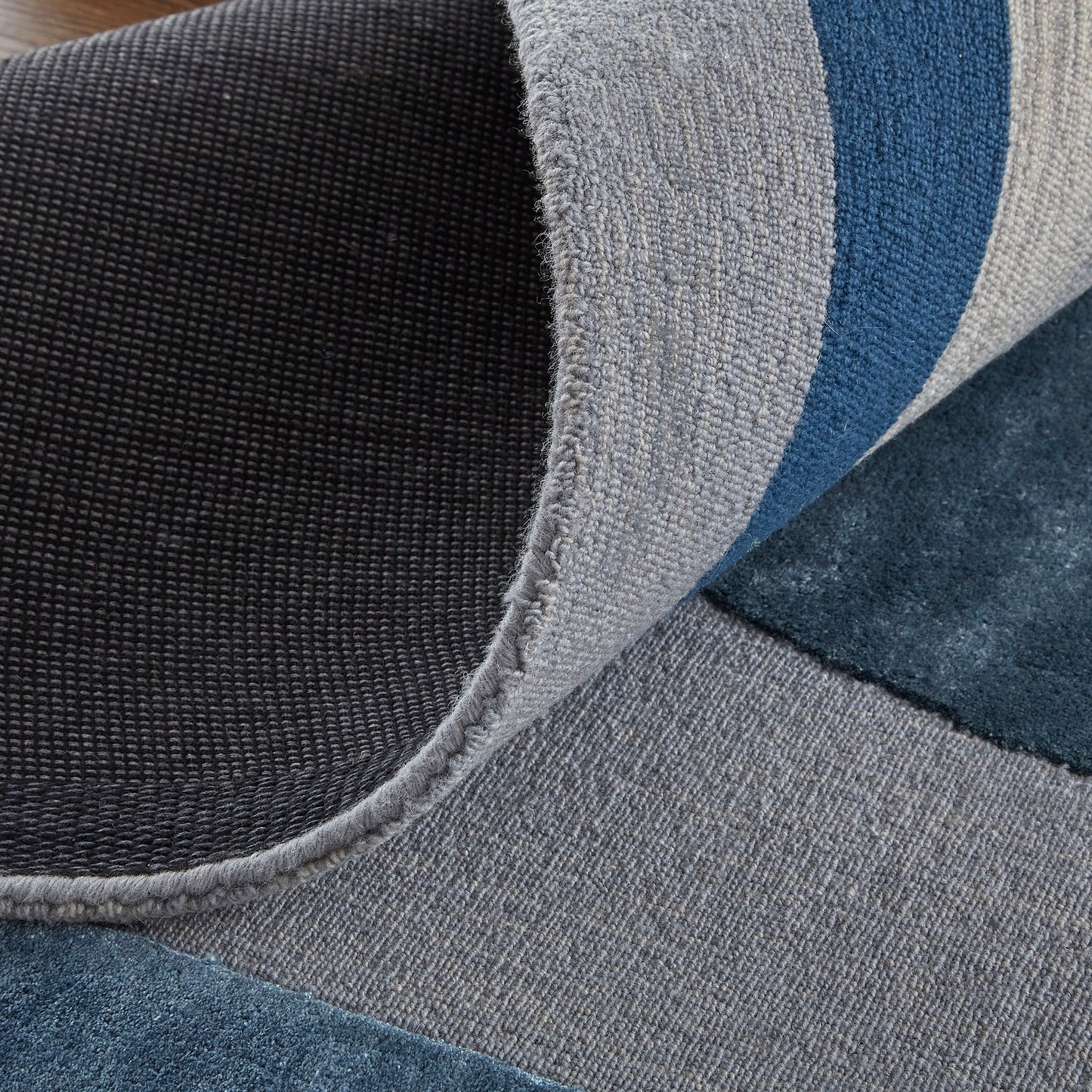 Nash Modern/Mid-Century Modern/Industrial Geometric/Color Block/Abstract Blue/Ivory/Gray - Feizy Rug