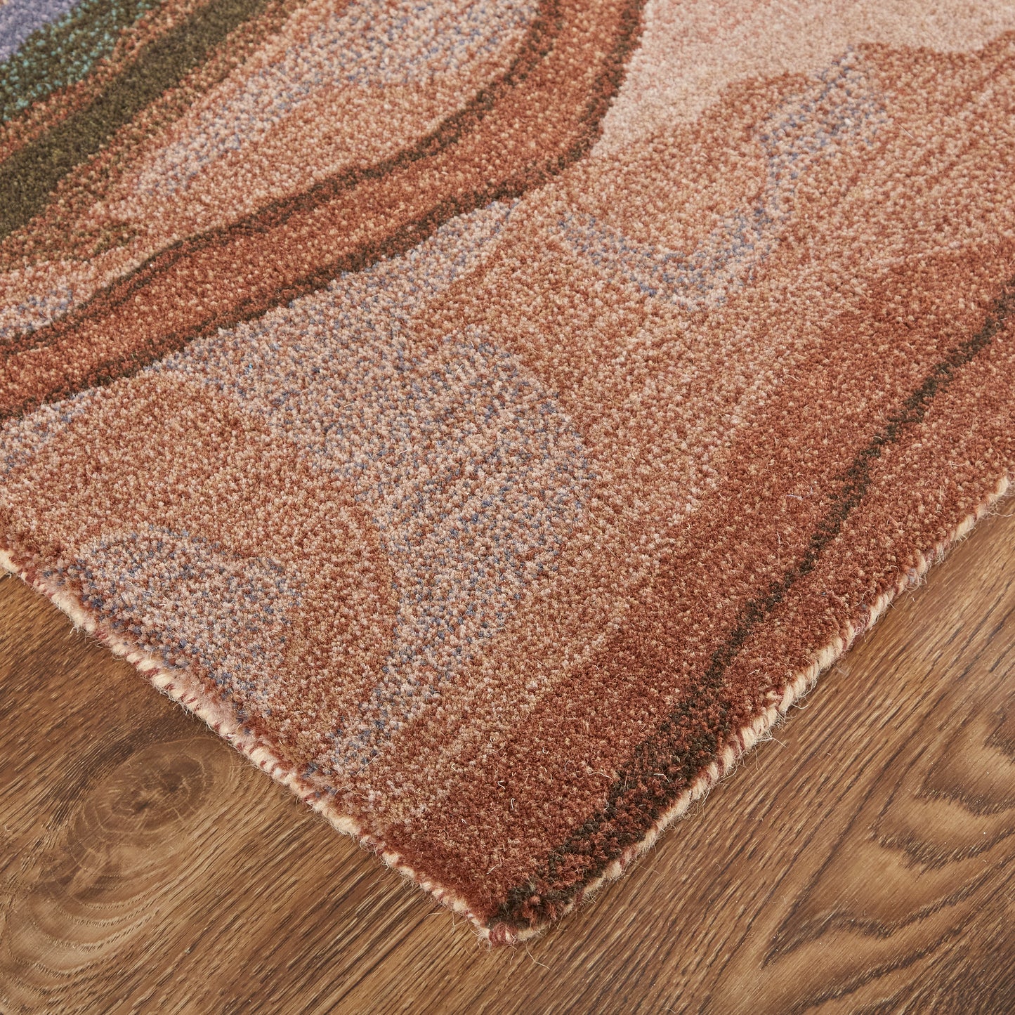 Amira Transitional/Industrial/Casual Abstract/Watercolor Red/Pink/Blue - Feizy Rug