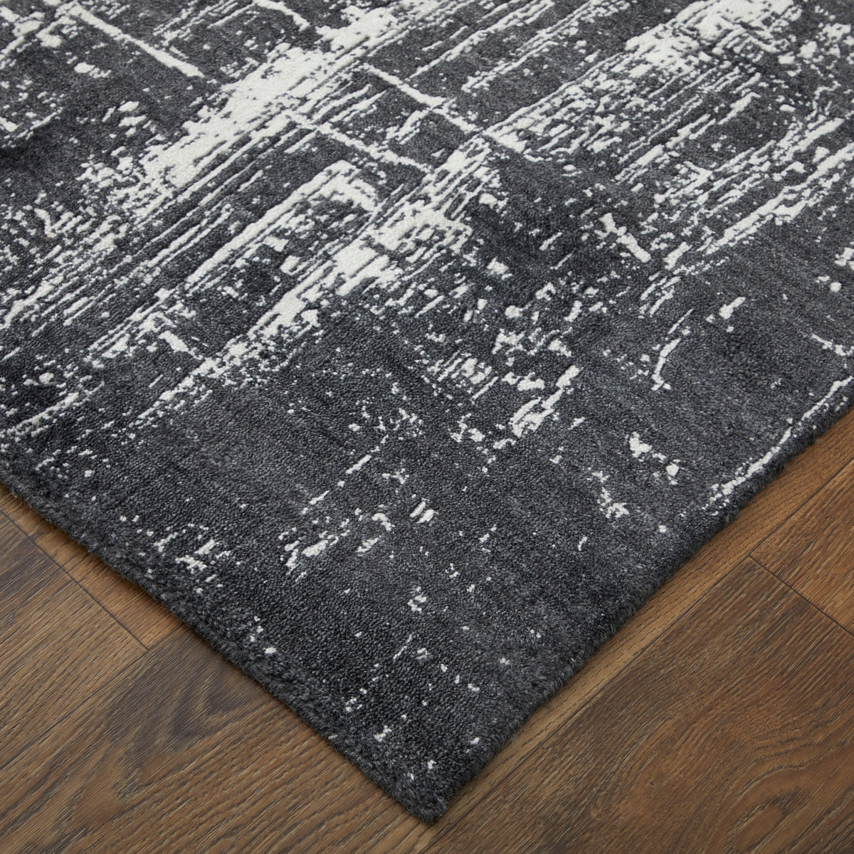 Coda Modern/Industrial/Global Abstract/Watercolor Black/White 8929 - Feizy Rug