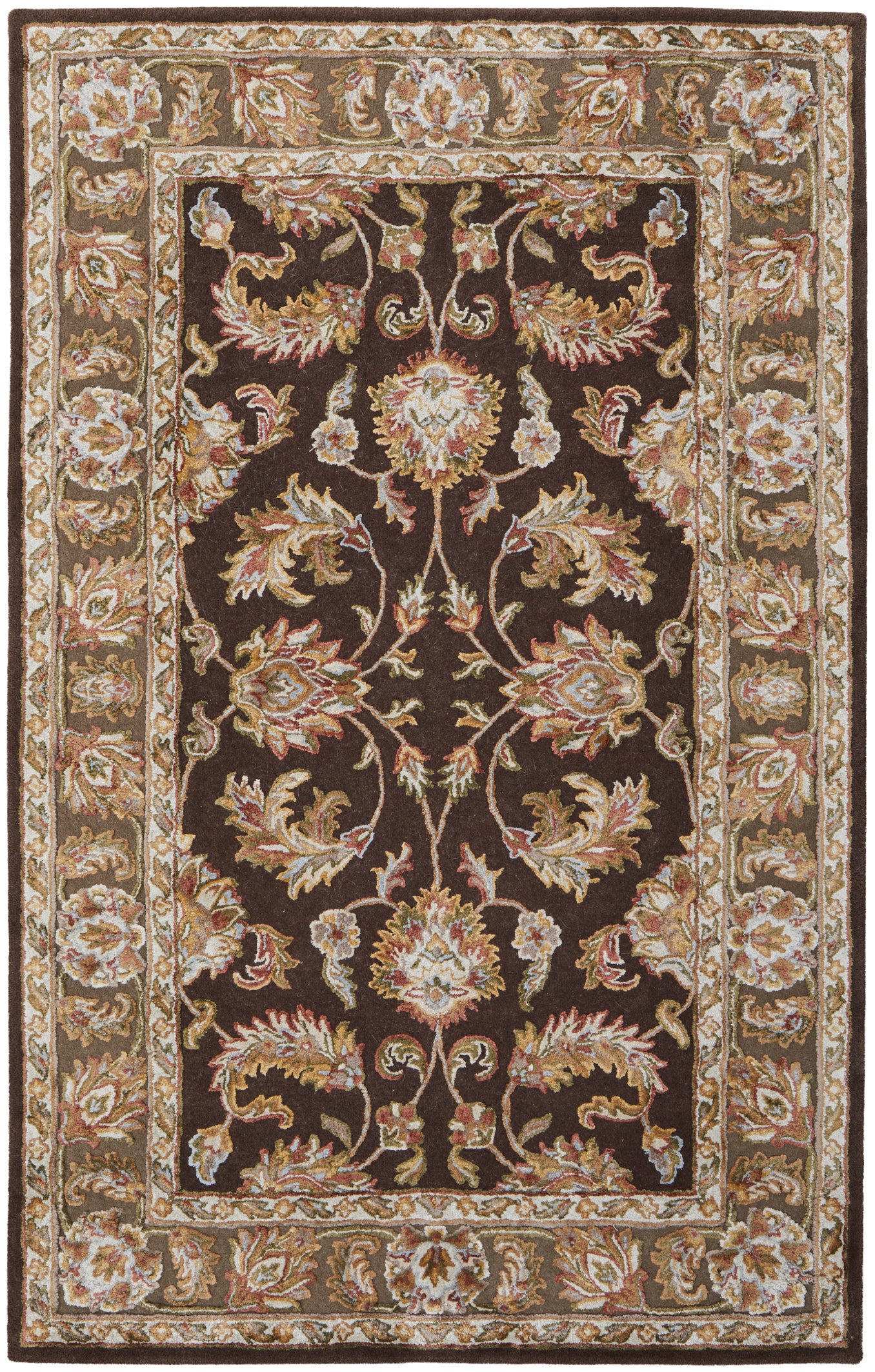 Prescott Traditional/Classic/Bohemian & Eclectic Oriental/Bordered Brown/Tan/Ivory - Feizy Rug