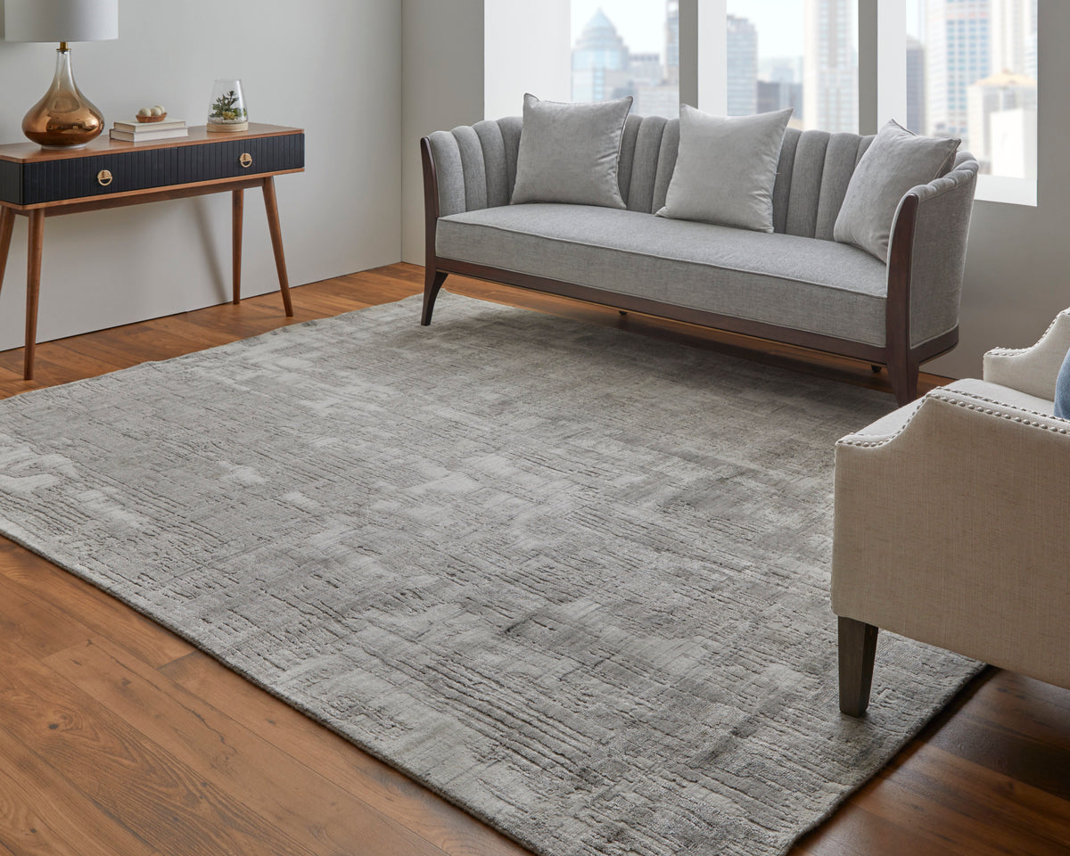 Eastfield Modern/Casual Abstract/Distressed Gray/Ivory 69AK - Feizy Rug