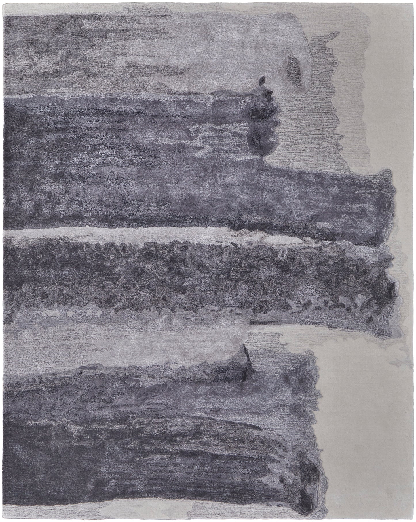 Anya Transitional/Industrial/Casual Abstract/Watercolor Gray/Blue/Ivory - Feizy Rug