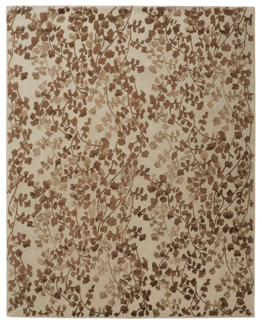 Bella Transitional/Casual Floral & Botanical Ivory/Taupe/Brown - Feizy Rug