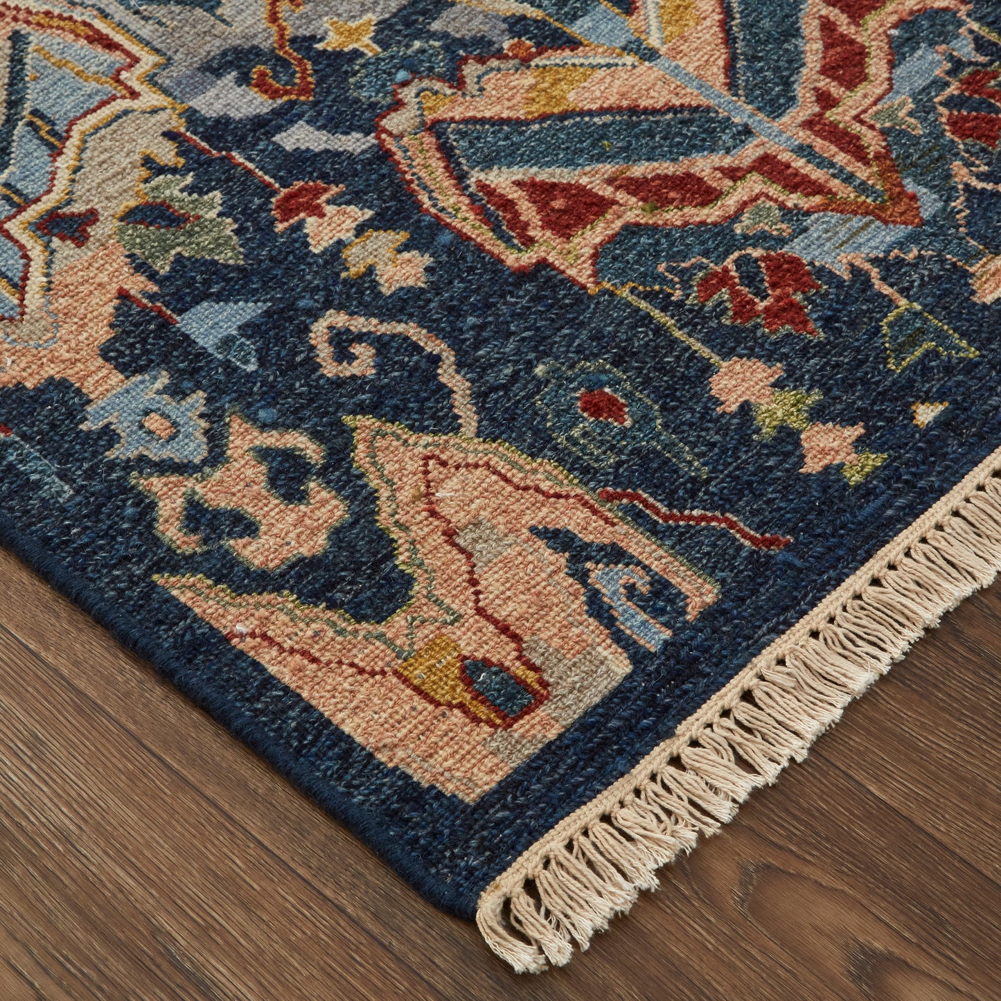 Leylan Transitional/Bohemian & Eclectic/Craftsman Ikat Blue/Gray/Tan - Feizy Rug