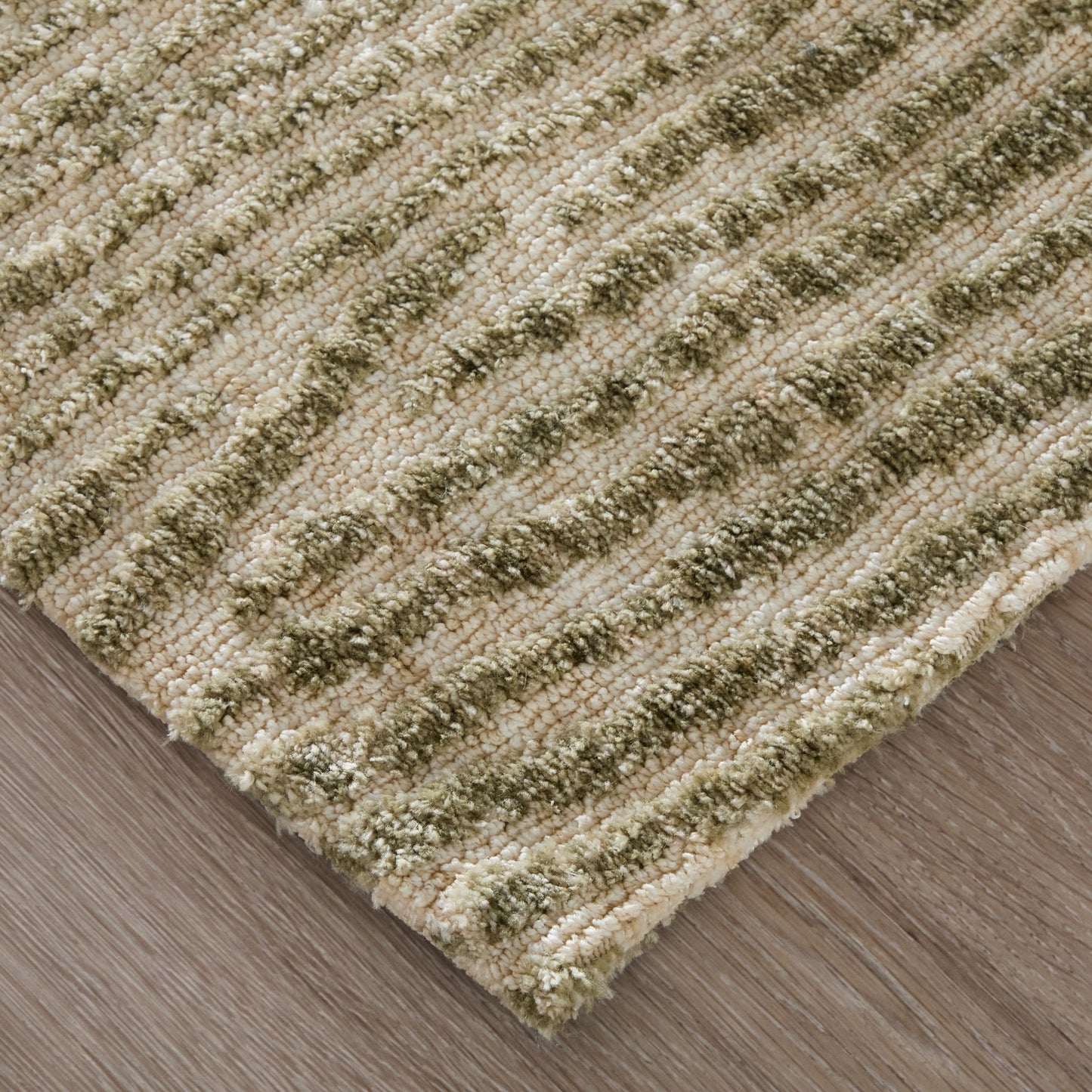 Colton Modern/Bohemian & Eclectic Abstract/Geometric/Stripes Green/Tan - Feizy Rug