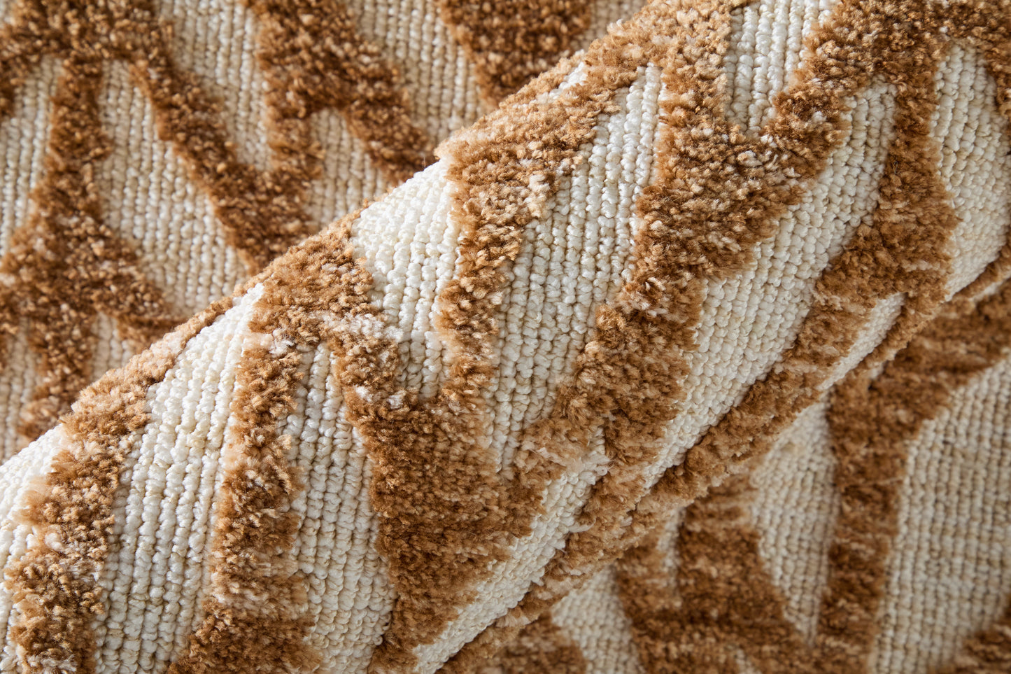 Colton Modern/Bohemian & Eclectic Chevron/Herringbone/Geometric Brown/Tan - Feizy Rug