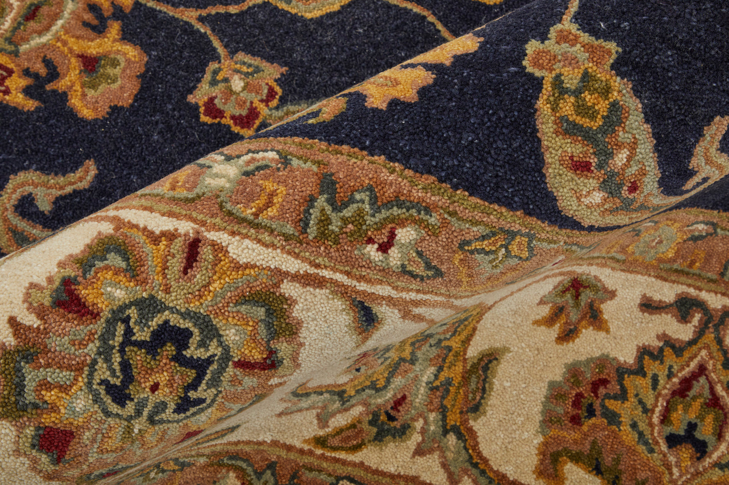 Wagner Traditional/Classic/Vintage Oriental/Persian/Bordered Blue/Tan/Gold - Feizy Rug