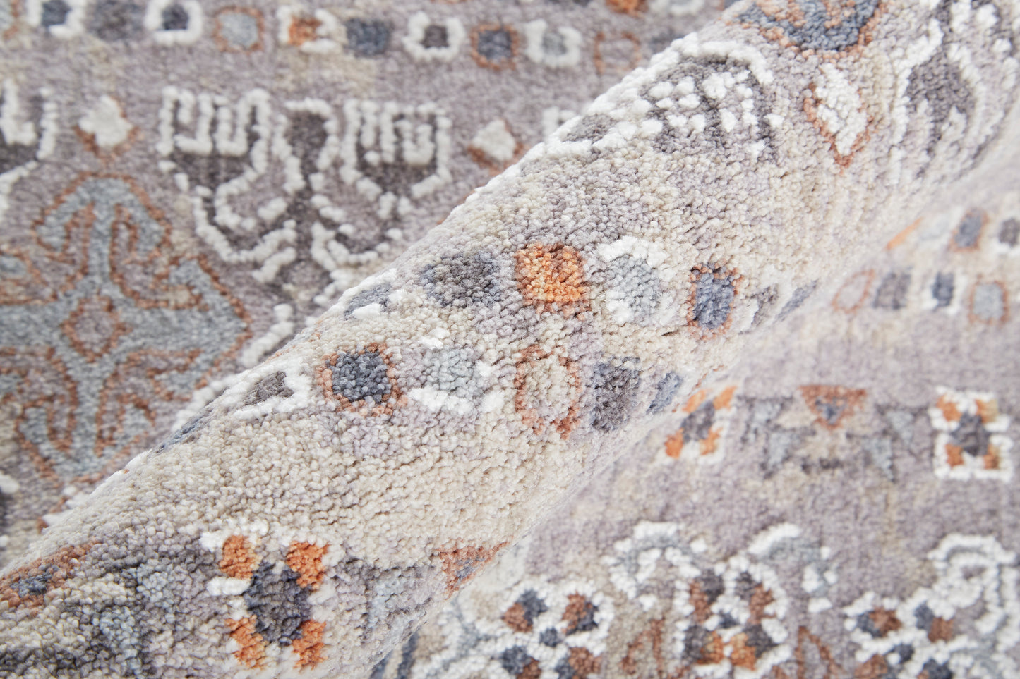 Francisco Transitional/Southwestern Oriental/Geometric/Distressed Orange/Gray/White - Feizy Rug