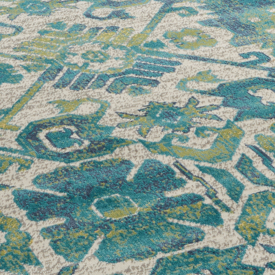 Foster Transitional/Vintage/Global Oriental/Geometric/Floral & Botanical Green/Blue - Feizy Rug