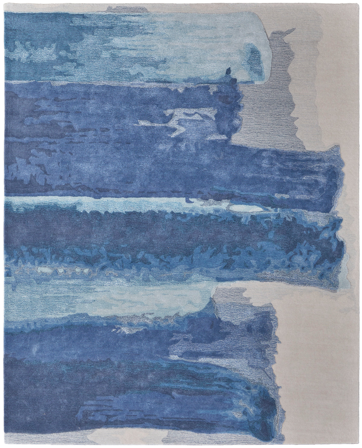Anya Transitional/Industrial/Casual Abstract/Watercolor Blue/Ivory 8921 - Feizy Rug