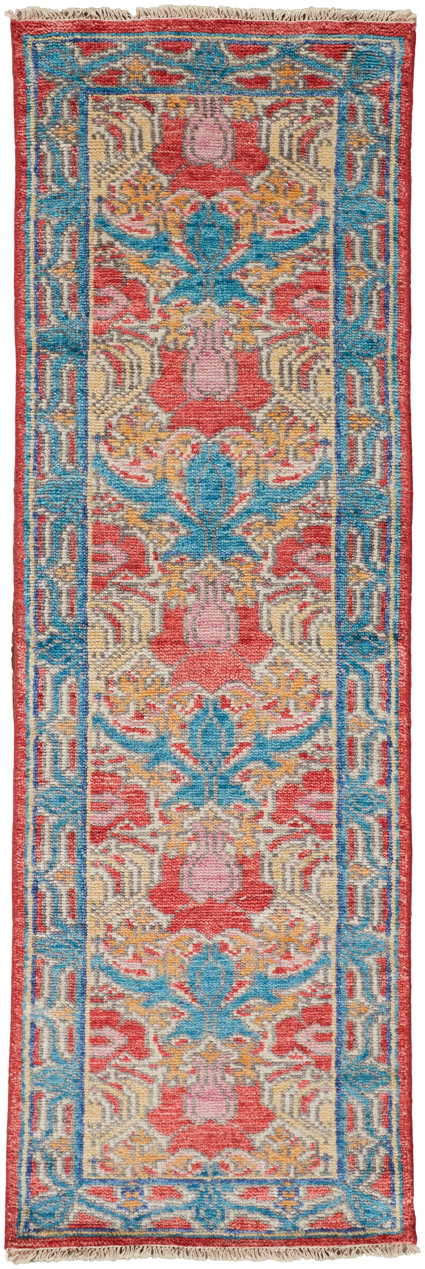 Beall Traditional/Rustic Blue/Red/Yellow Runner  Feizy Rugs Small Parcel,Feizy Rugs,Beall,Blue/Red/Yellow,2'6" x 8',Runner,Wool,Traditional/Rustic,India