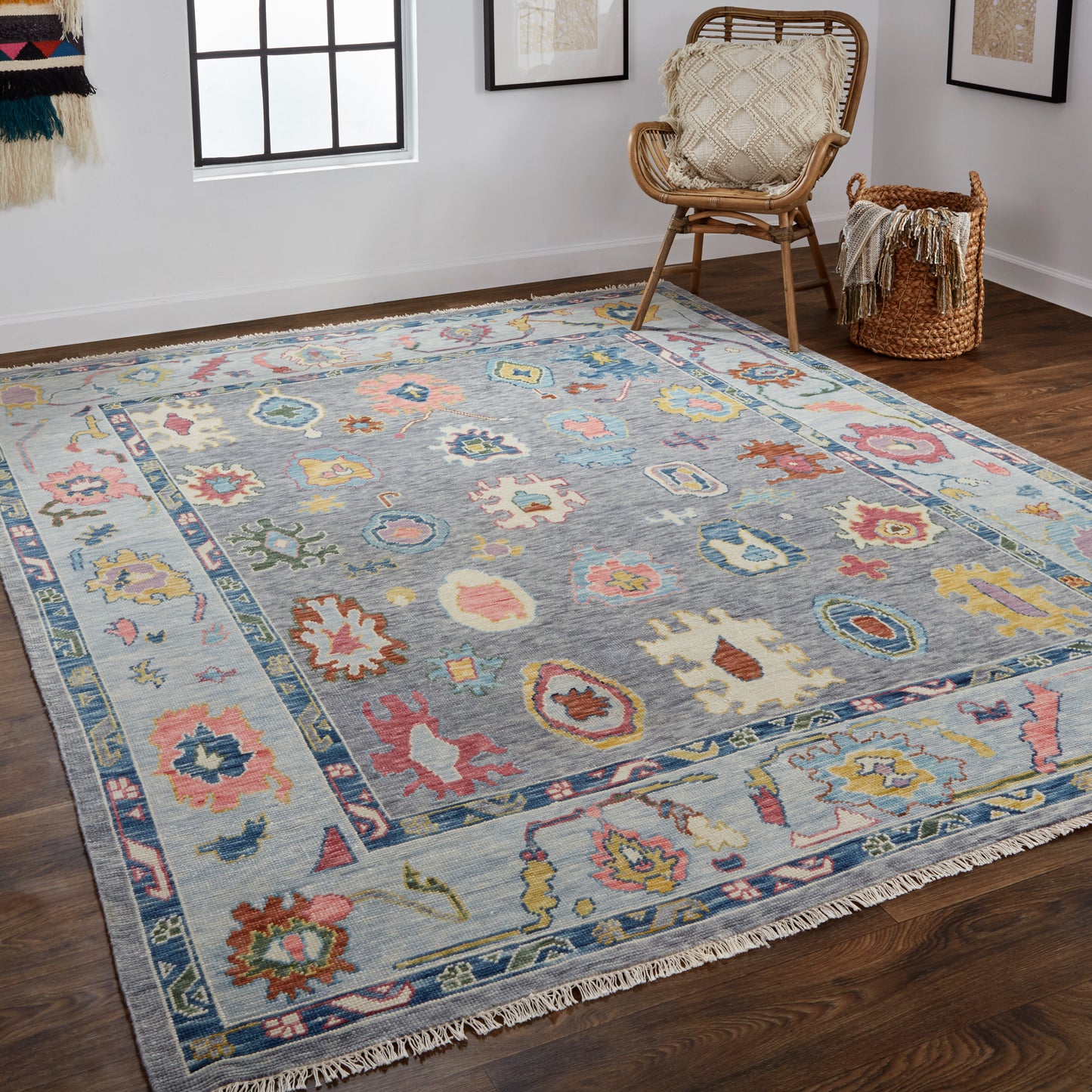 Karina Traditional/Persian/Craftsman Persian/Bordered/Abstract Blue/Gray/Red - Feizy Rug