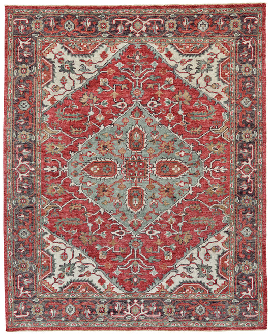 Piraj Traditional/Classic/Vintage Medallion/Bordered/Oriental Red/Gray/Ivory - Feizy Rug