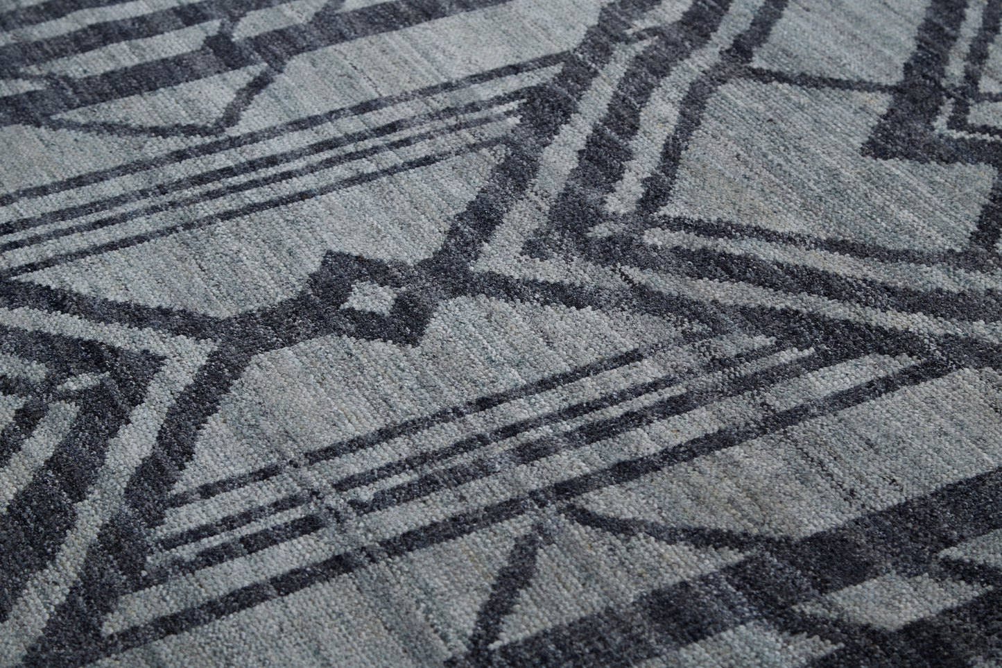 Vivien Modern/Mid-Century Modern/Vintage Geometric/Abstract Gray/Blue - Feizy Rug