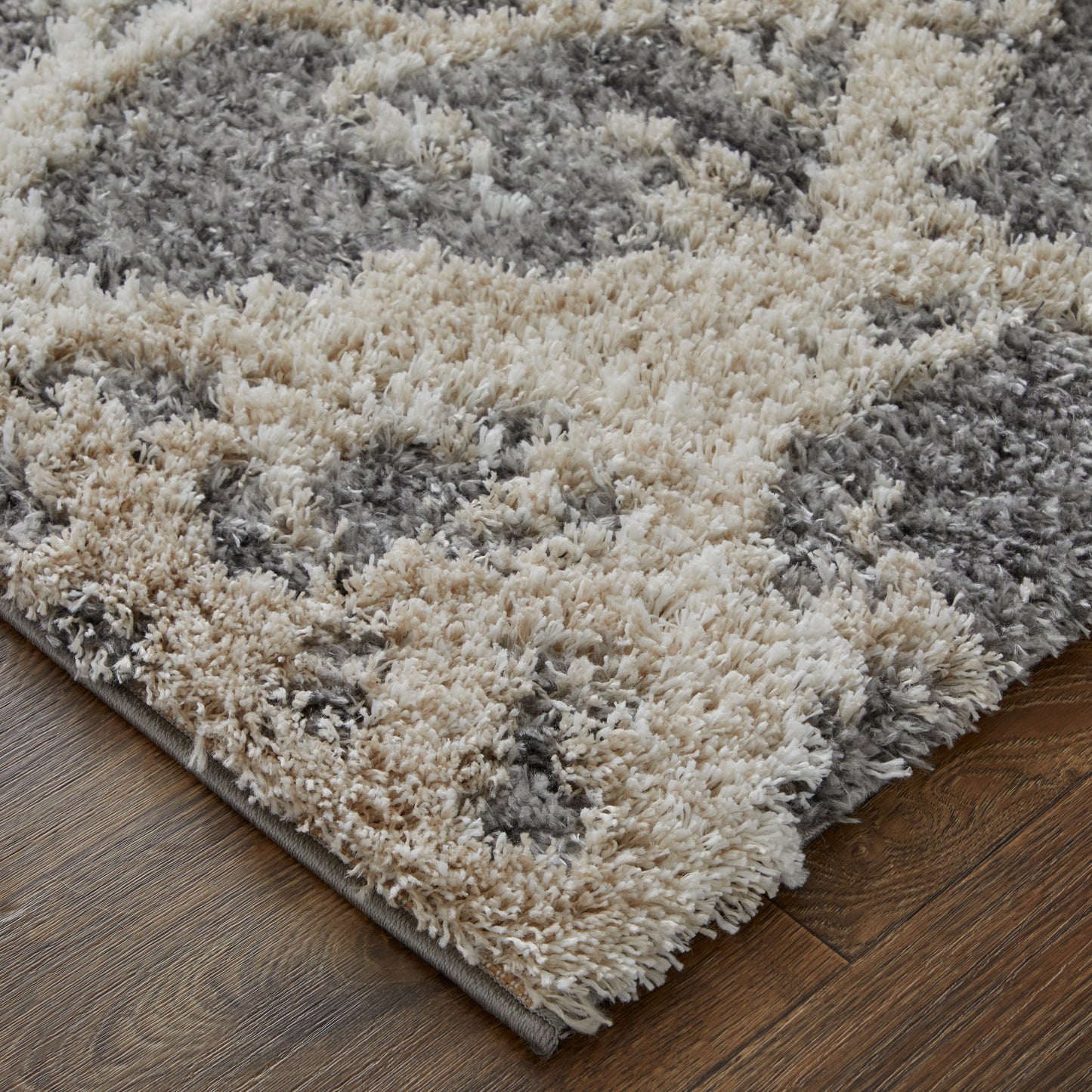 Mynka Transitional/Casual Abstract Gray/Ivory - Feizy Rug