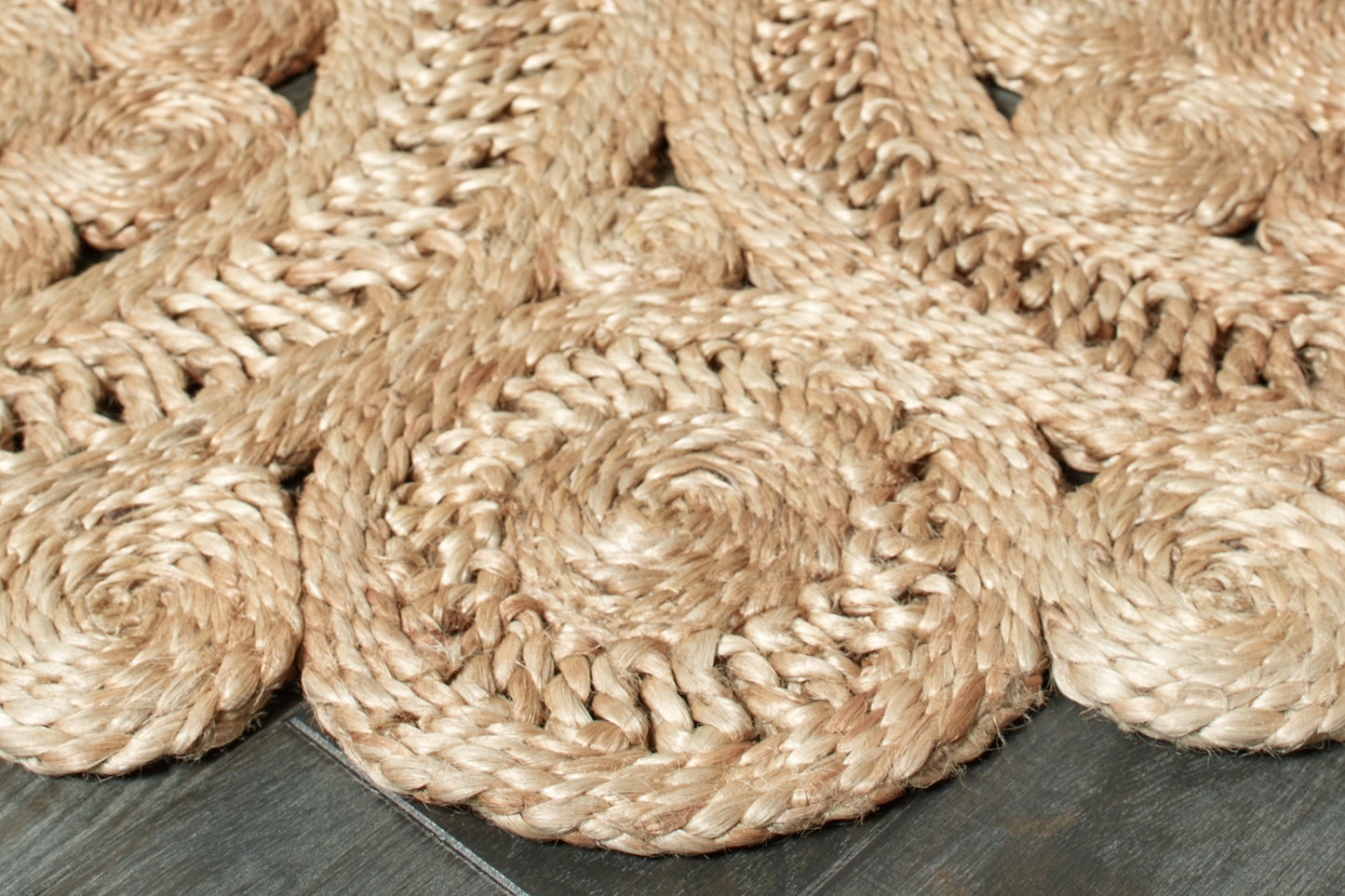 NATUR-12031 Bohemian/Eclectic Hand-Braided Natural Jute Indoor Area Rugs - LR Home