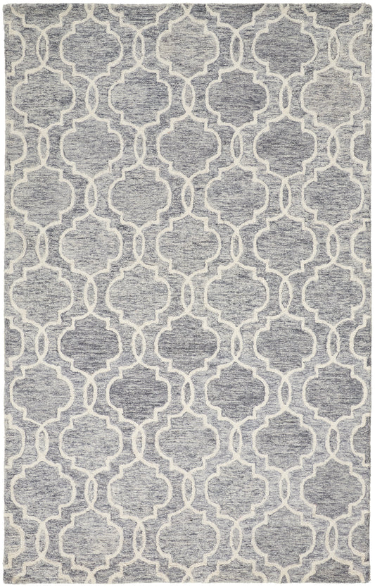 Belfort Transitional/Cottage/Moroccan Blue/Gray/Ivory Area Rug
