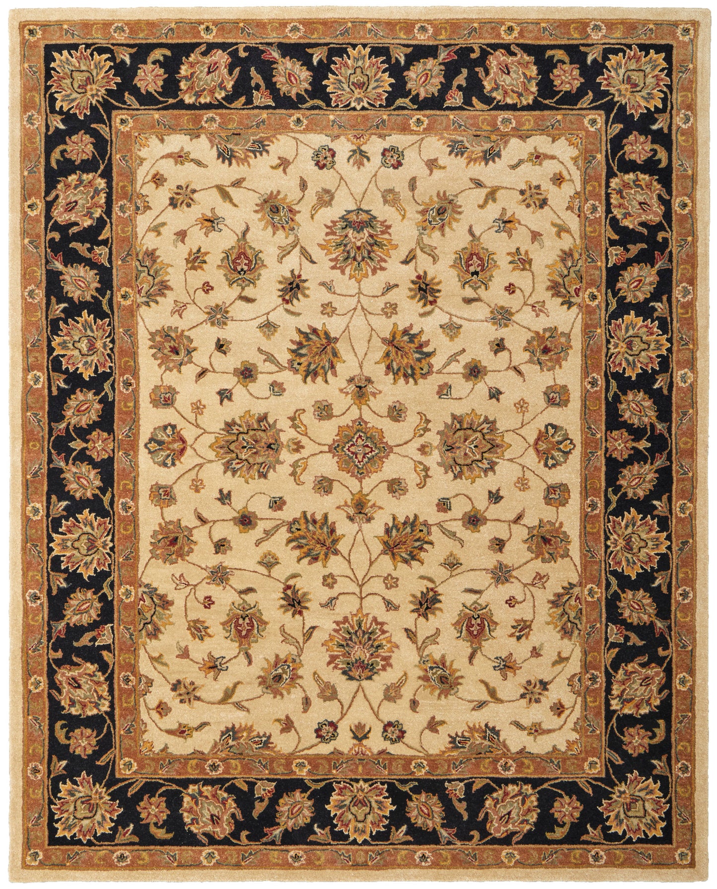 Wagner Traditional/Classic/Vintage Oriental/Persian/Bordered Tan/Brown/Black - Feizy Rug