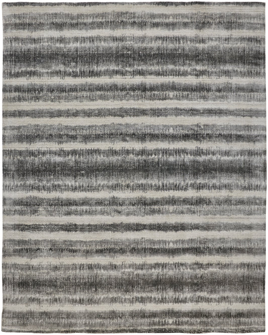 Mackay Transitional/Casual Gray/Ivory/Black Area Rug